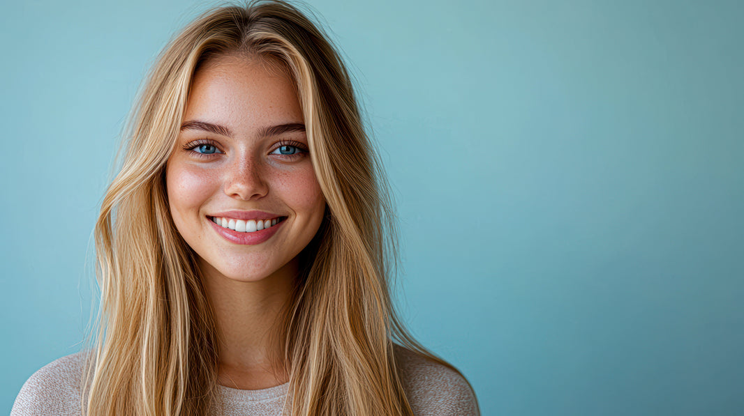 kobieta z włosami w kolorze  Copenhagen Lemonade blonde