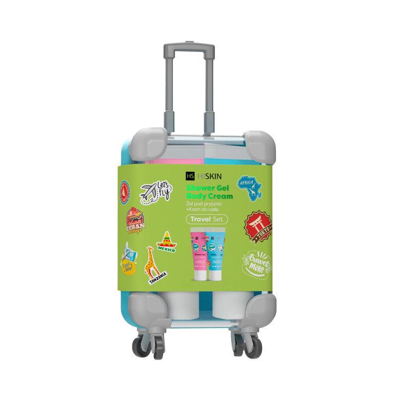 HISKIN TRAVEL SET Urlaubskoffer inklusive Mini-Duschgel 30 ml + Körper – Trena