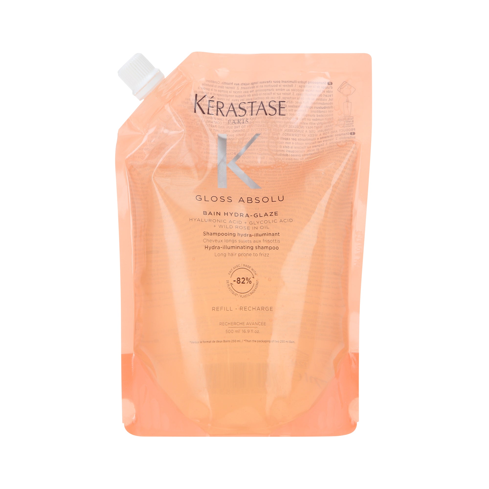 KÉRASTASE GLOSS ABSOLU BAIN HYDRA GLAZE Glanz- und Glättungsshampoo Nachfüllpackung 500 ml