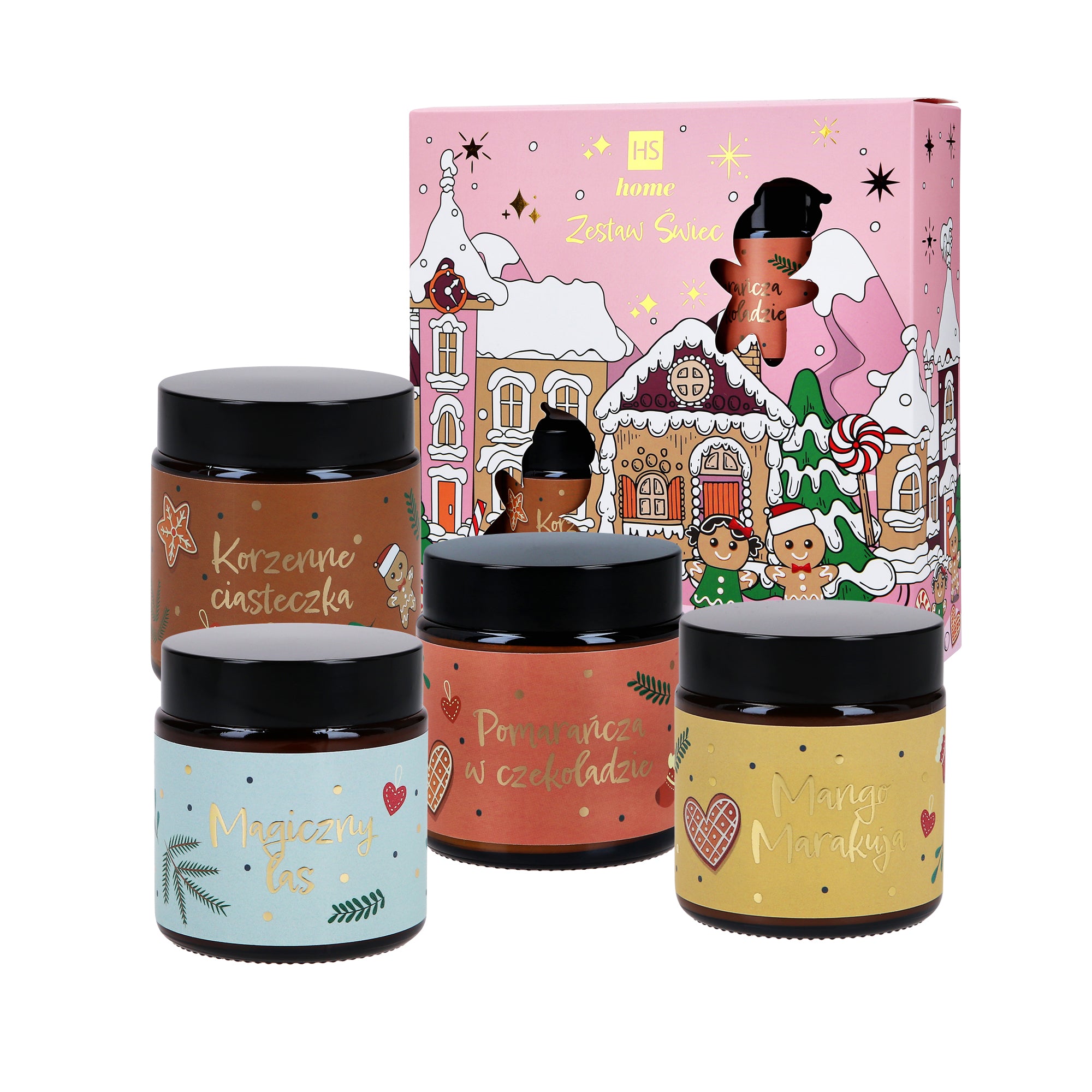 HISKIN HOME Set Weihnachts-Sojakerzen 4x100ml