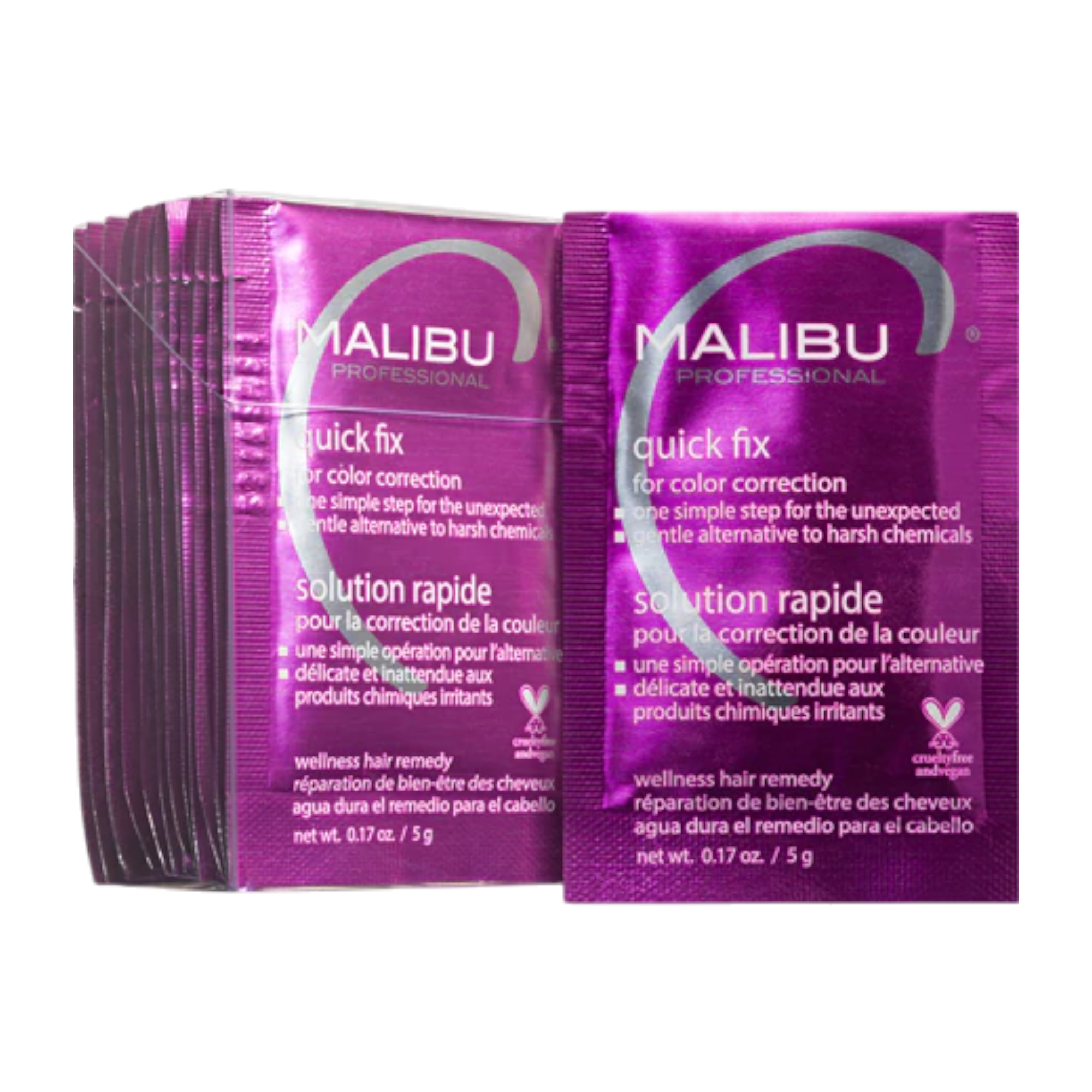 MALIBU C QUICK FIX FARBKORREKTUR Behandlung zur Korrektur der Haarfarbe nach dem Tonen 12 × 5 g