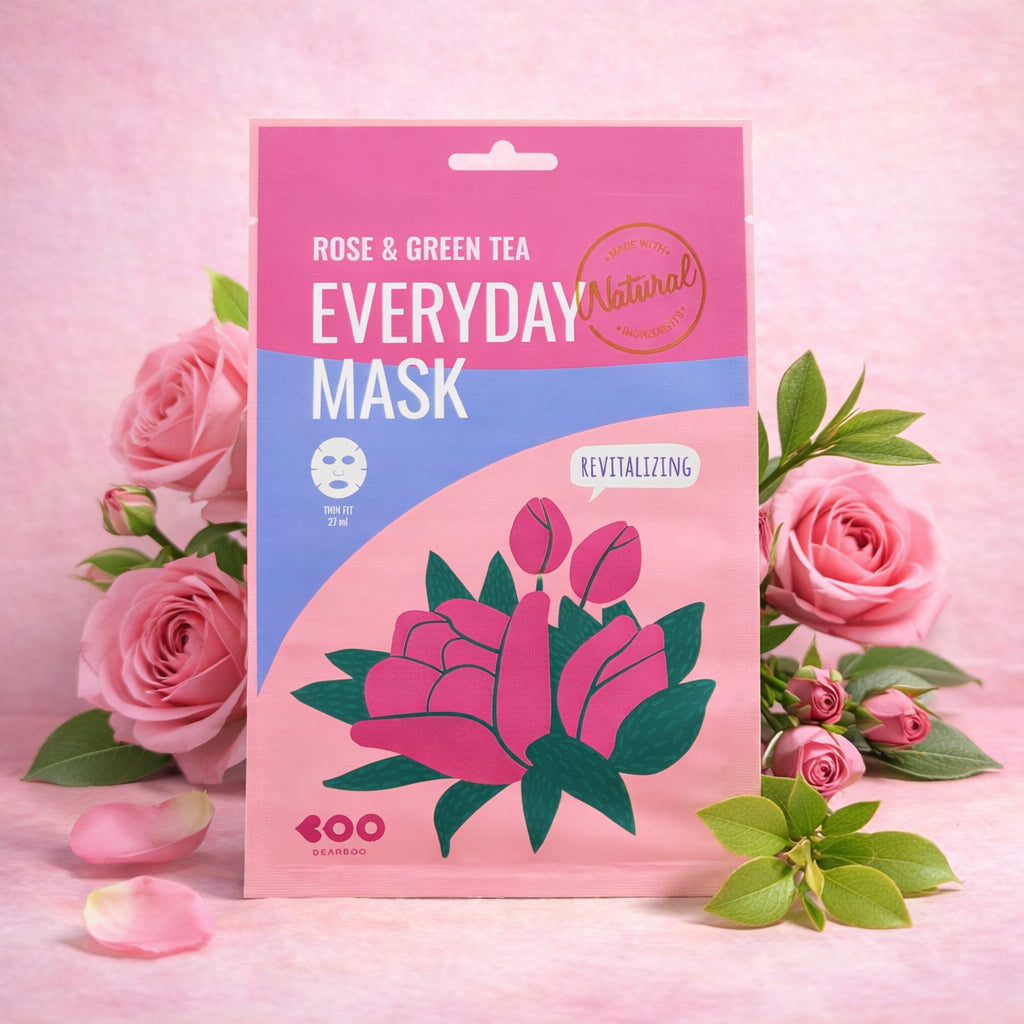 DEARBOO EVERYDAY ROSE&GREEN TEA Masque en tissu revitalisant 27 ml #6