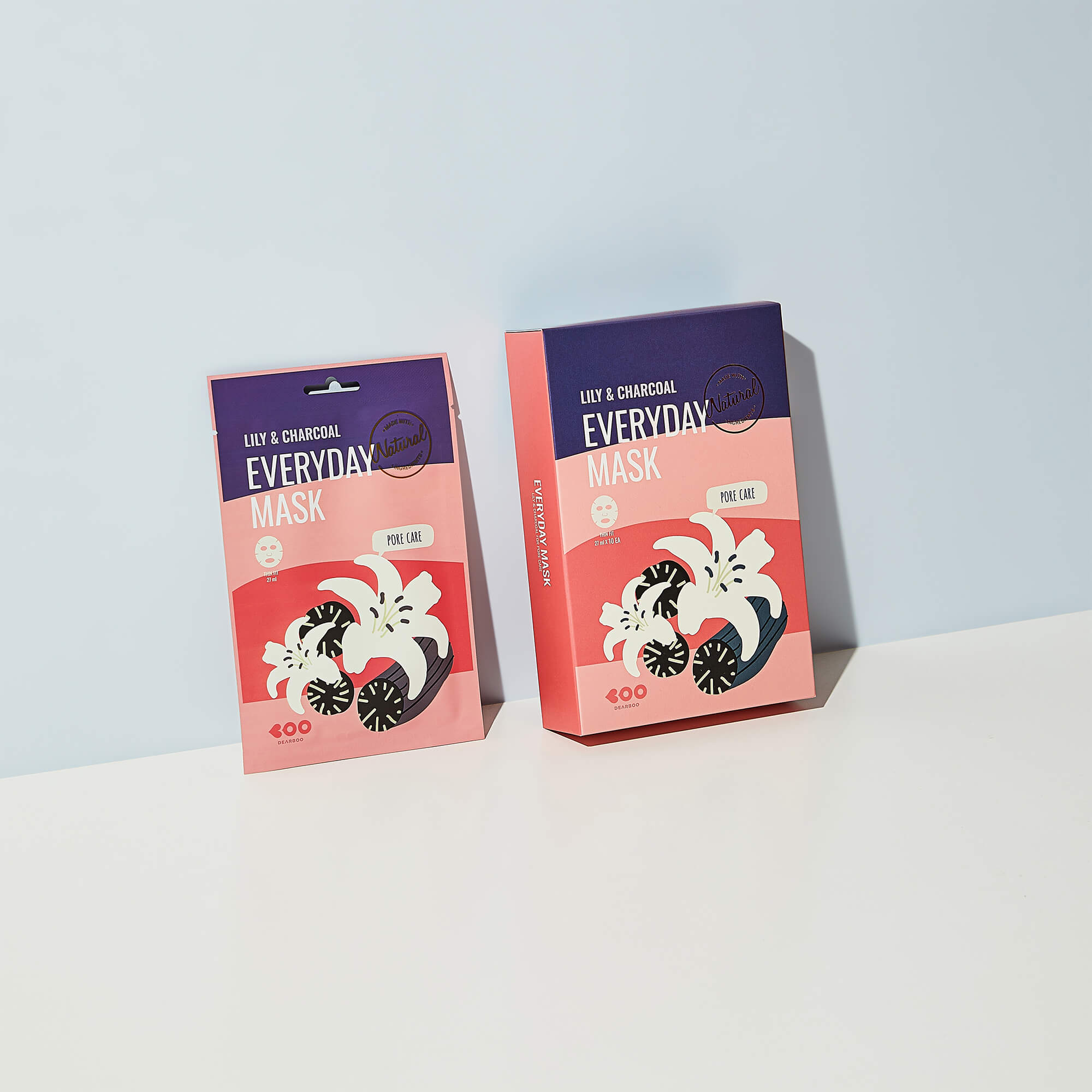 DEARBOO EVERYDAY LILY&CHARCOAL Masque en tissu resserrant les pores 27 ml #6