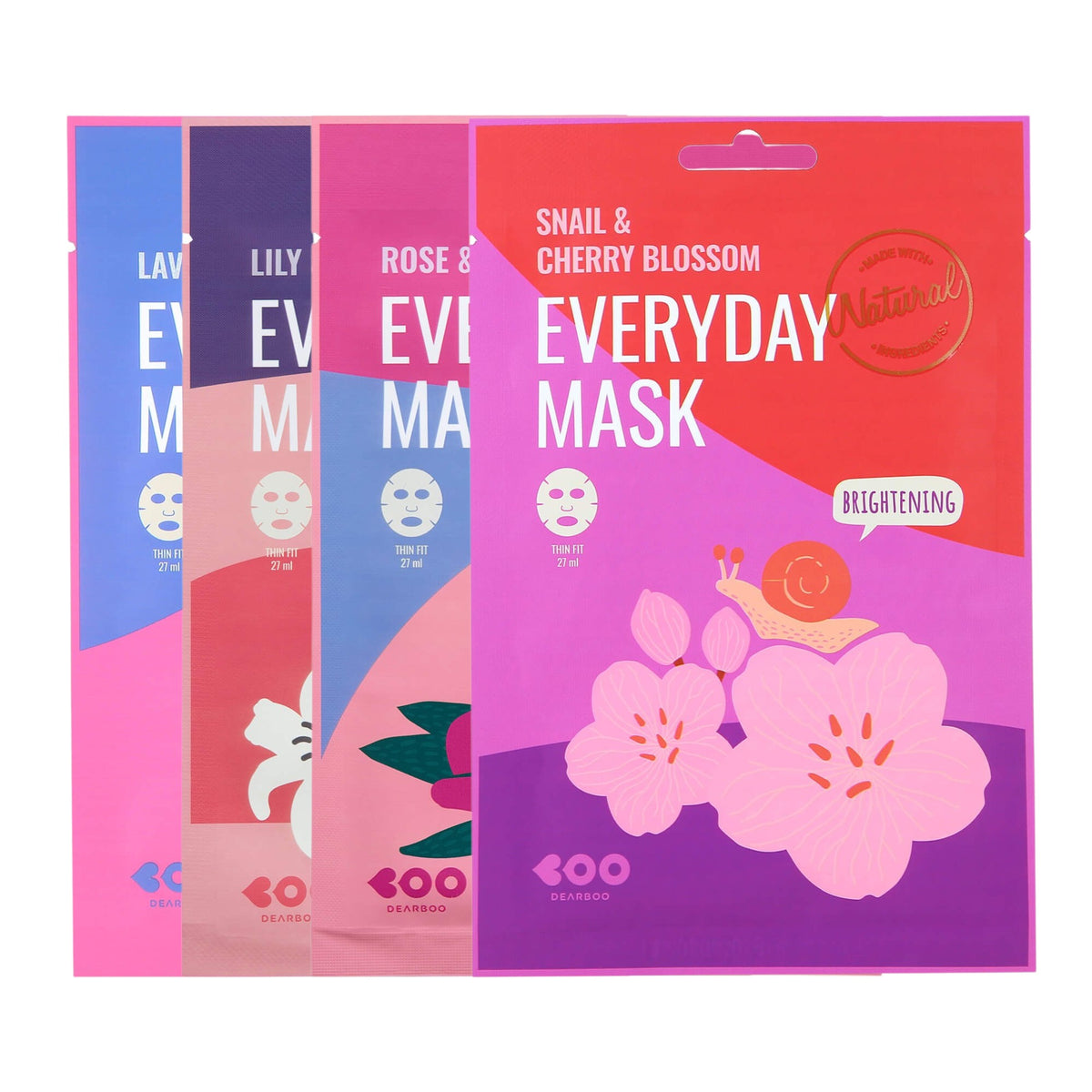 DEARBOO Set Gesichtsmasken, 4 x 27 ml