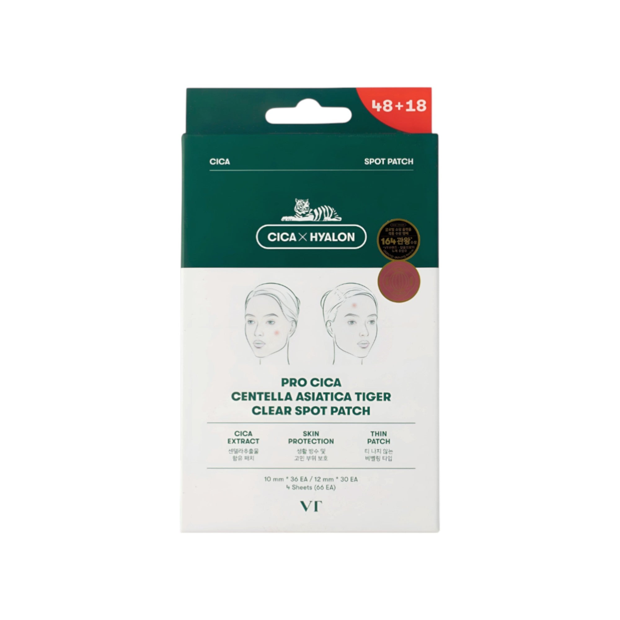 VT COSMETICS PROCICA CENTELLA TIGER SPOT PATCH Zklidňující náplasti na skvrny 66 ks.