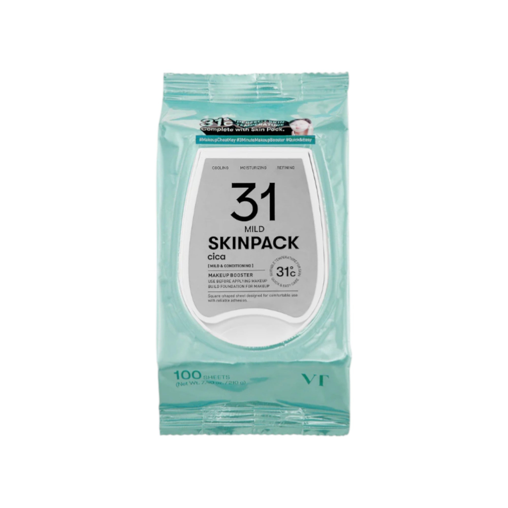 VT COSMETICS SKIN MASK PACK MILD Sada zklidňujících tamponů na obličej s hydratačním účinkem, 100 ks.