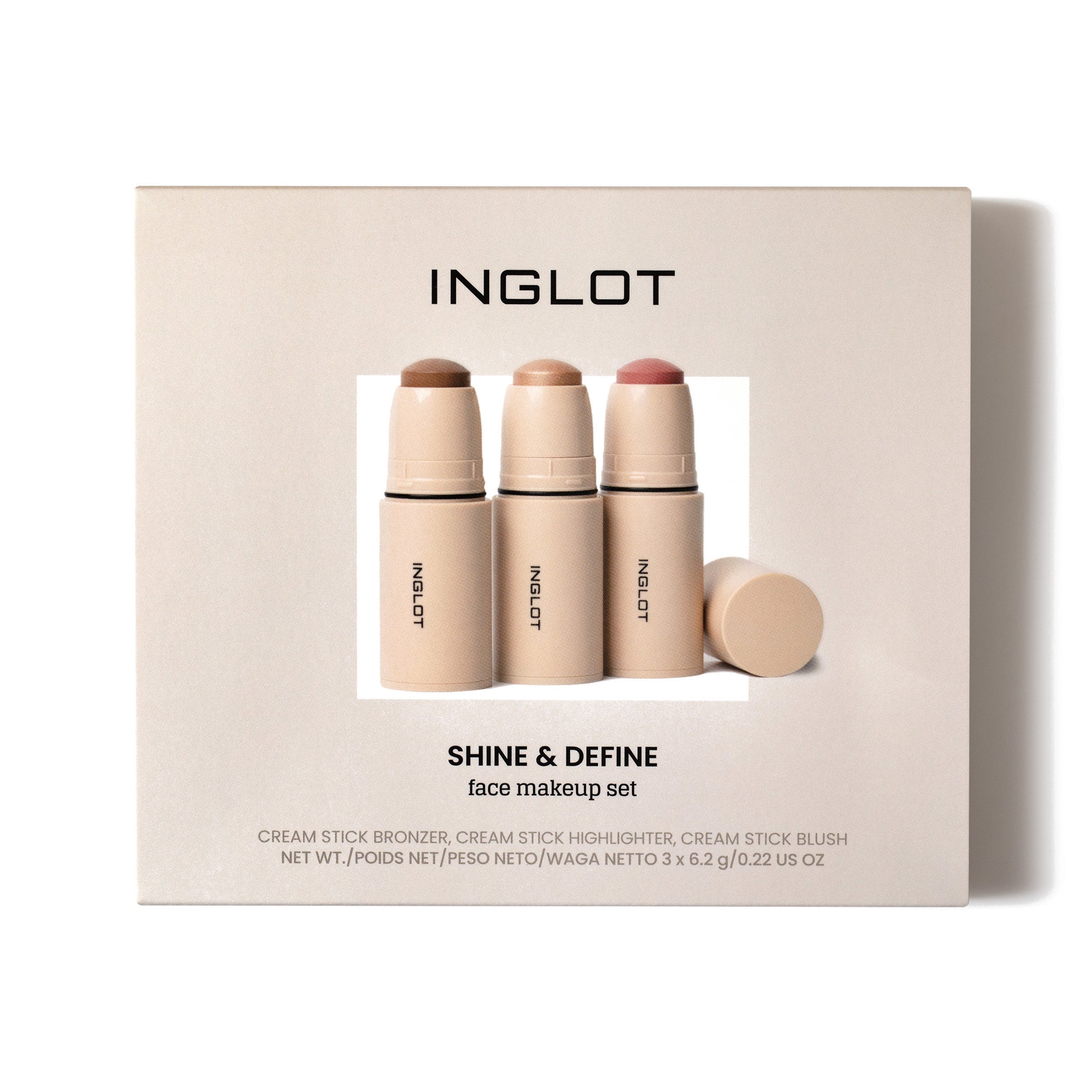 INGLOT SHINE & DEFINE Gesichts-Make-up-Set 3x6,2g