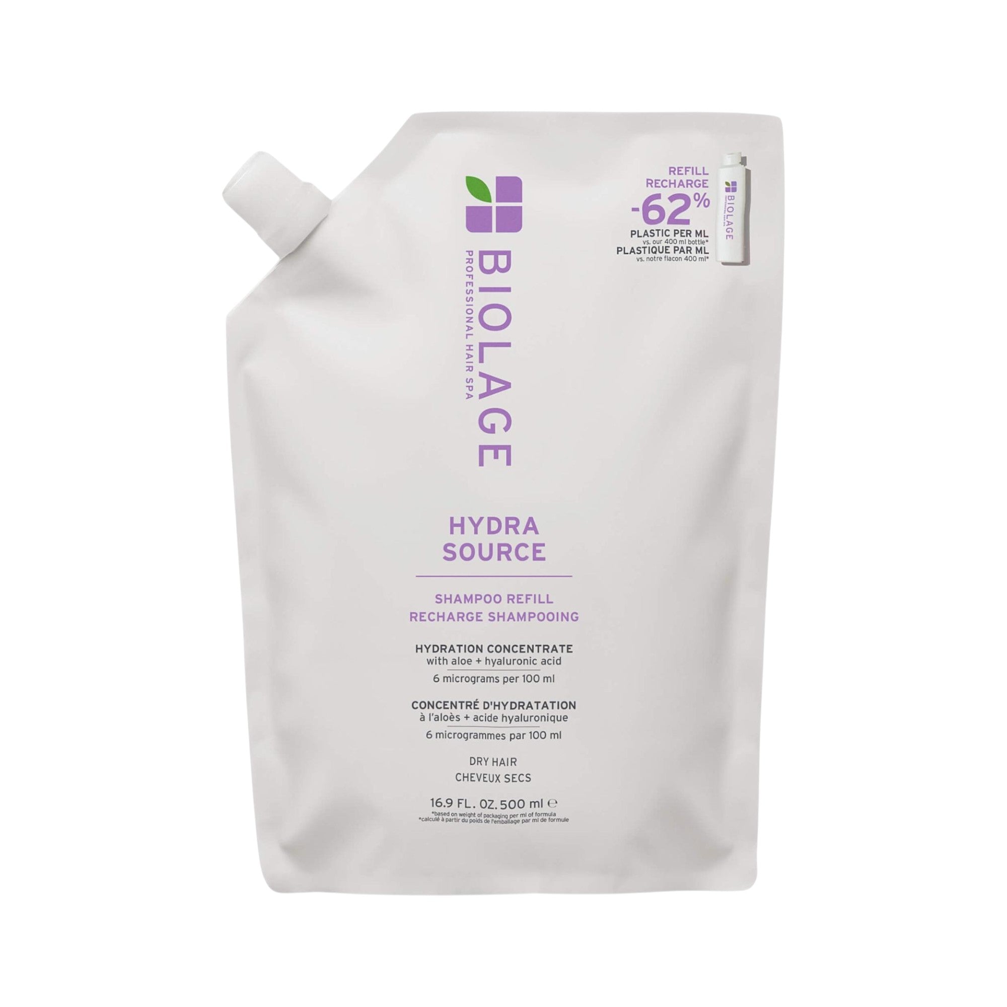 BIOLAGE PREFESSIOLAN HYDRASOURCE Intensiv feuchtigkeitsspendendes Shampoo für trockenes und dehydriertes Haar NACHFÜLLUNG 500 ml