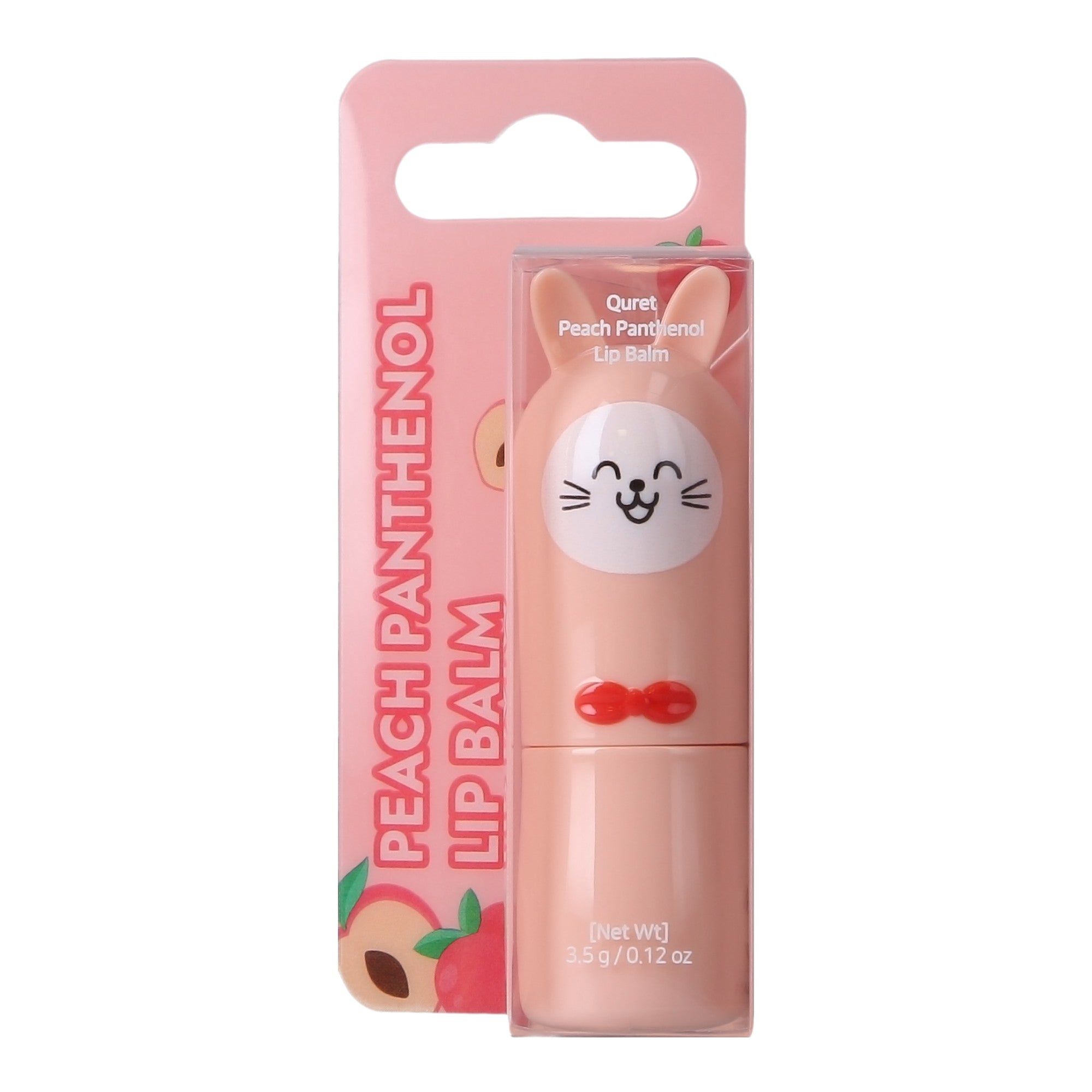 QURET Nawilżający balsam do ust z pantenolem, Brzoskwinia 3,5 g