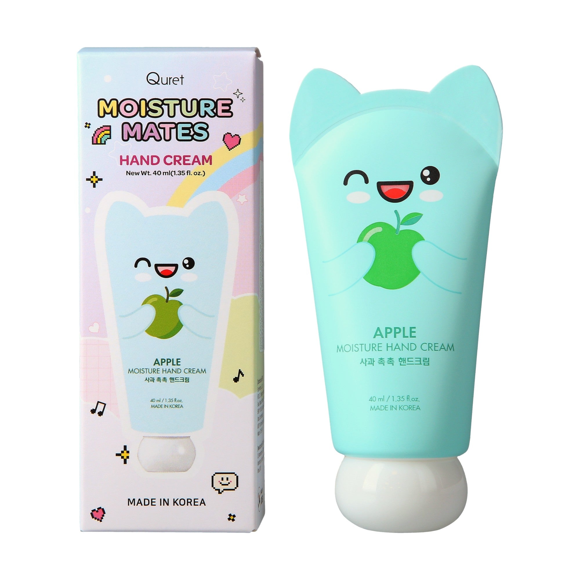 QURET Feuchtigkeitsspendende Handcreme mit Hyaluronsäure, Apfel 40 ml