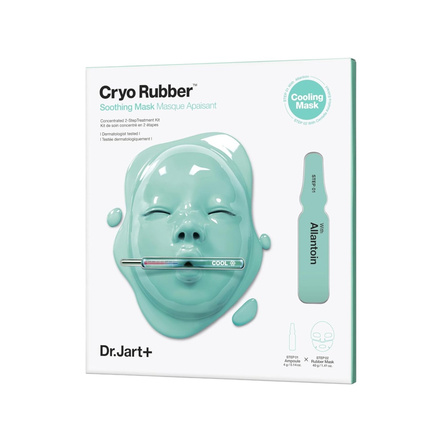 DR. JART+ CRYO RUBBER™ SOOTHING ALLANTOIN Hydrogelová pleťová maska se zklidňujícím a chladivým účinkem 4 g + 40 g