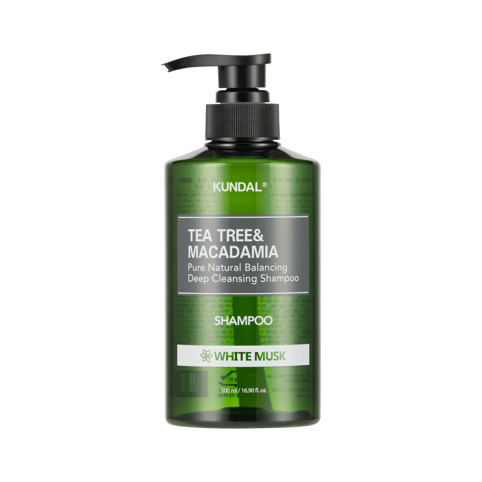 KUNDAL TEA TREE & MACADAMIA Tiefenreinigendes Shampoo für Kopfhaut und Haar, Weißer Moschus 500 ml