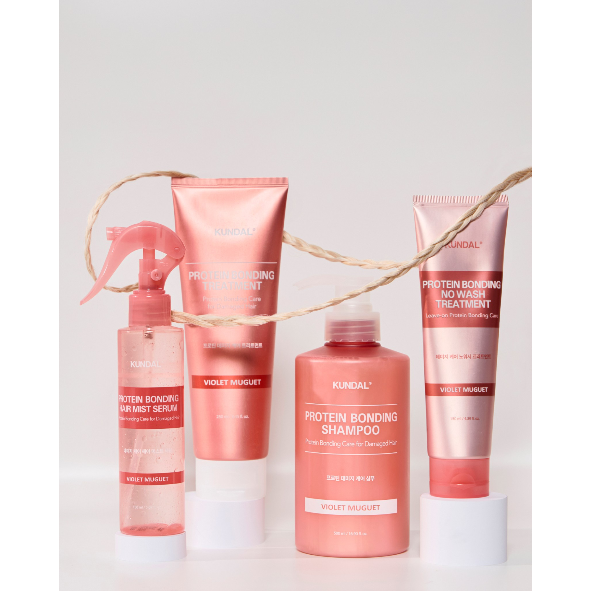 KUNDAL PROTEIN BONDING NO WASH Intensiv stärkende Behandlung ohne Ausspülen Violet Muguet 130 ml #3