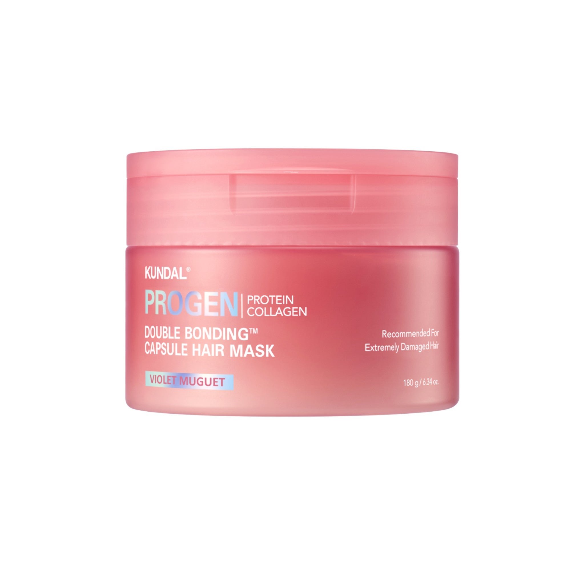 KUNDAL PROGEN DOUBLE BONDING CAPSULE Intensiv regenerierende Maske, die die Haarbindungen wiederherstellt Violet Muguet 180 g