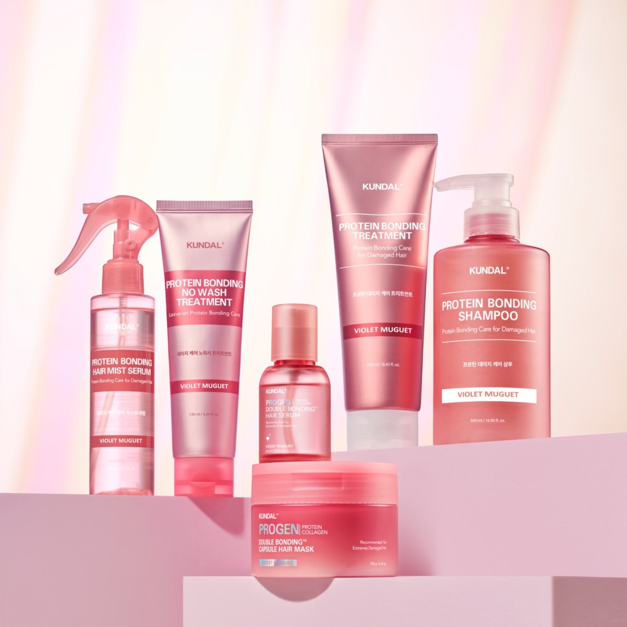 KUNDAL PROGEN DOUBLE BONDING CAPSULE Intensiv regenerierende Maske, die die Haarbindungen wiederherstellt Violet Muguet 180 g #5