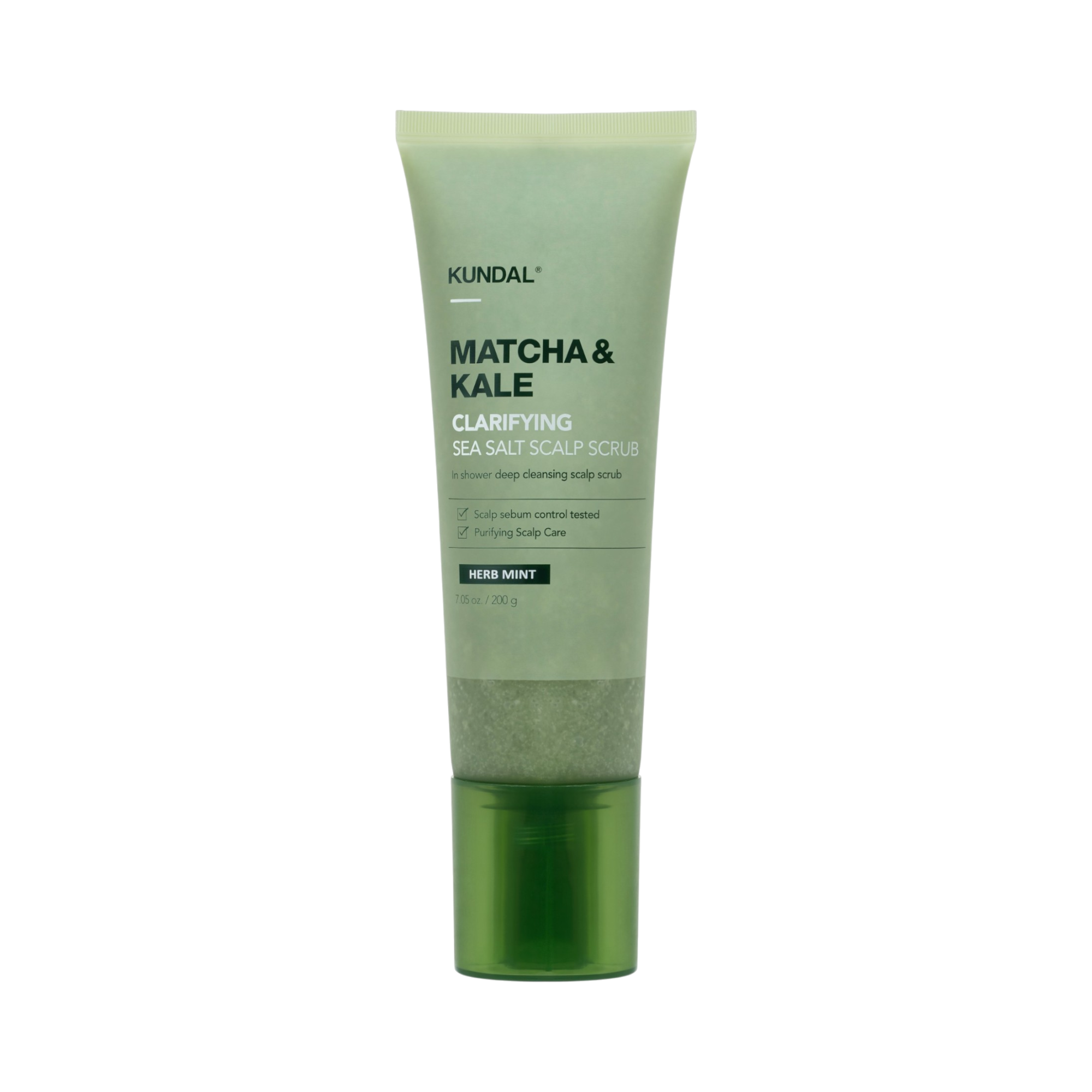KUNDAL MATCHA&KALE CLARIFYING SEA SALT SCRUB Trichologisches Kopfhautpeeling Kräuterminze 200 g