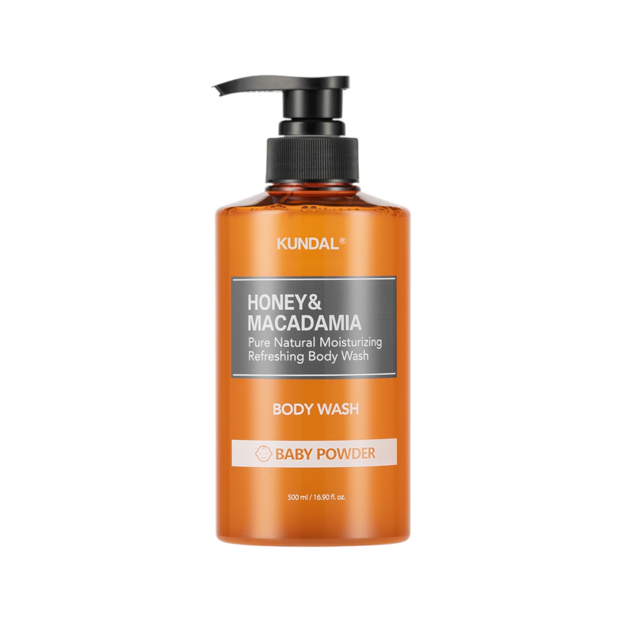 KUNDAL HONEY & MACADAMIA Erfrischendes Babypuder-Körperwaschgel 500 ml