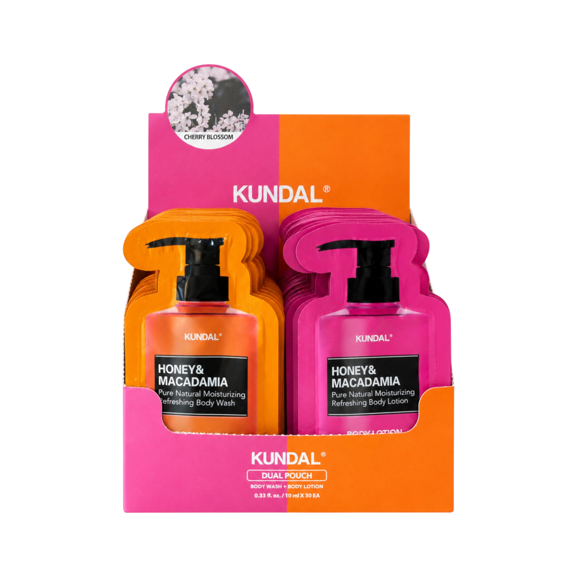 KUNDAL HONEY & MACADAMIA Cherry Blossom Beutelset zum Waschen und zur Körperpflege 2 x 10 ml