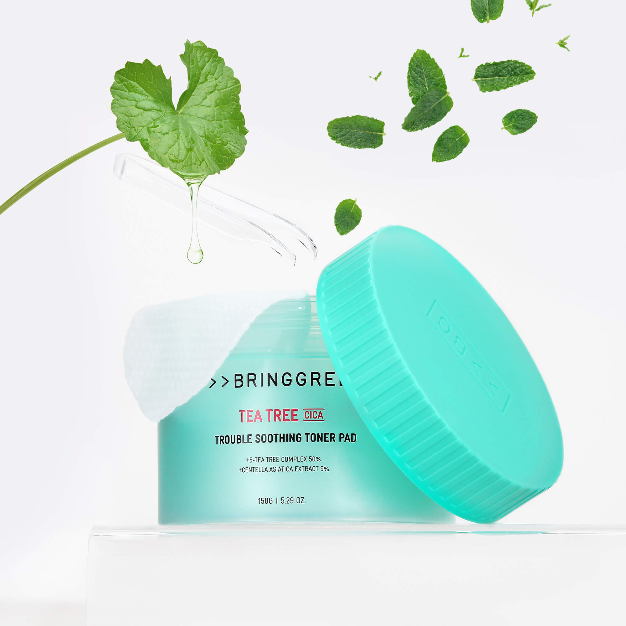 BRINGGREEN Tea Tree Cica Trouble Soothing Toner Pad – Kojące płatki tonizujące z drzewem herbacianym i cica, 90 szt. #5