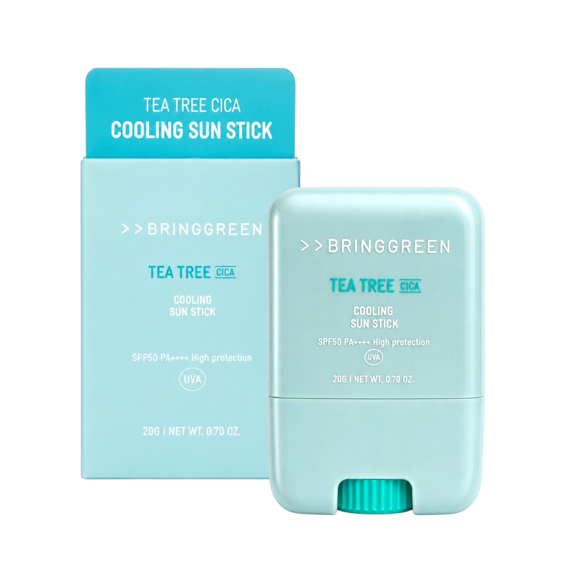 BRINGGREEN Tea Tree Cica Cooling Sun Stick SPF50+ PA++++ – Kühlender Sonnenschutzstift, 20 g