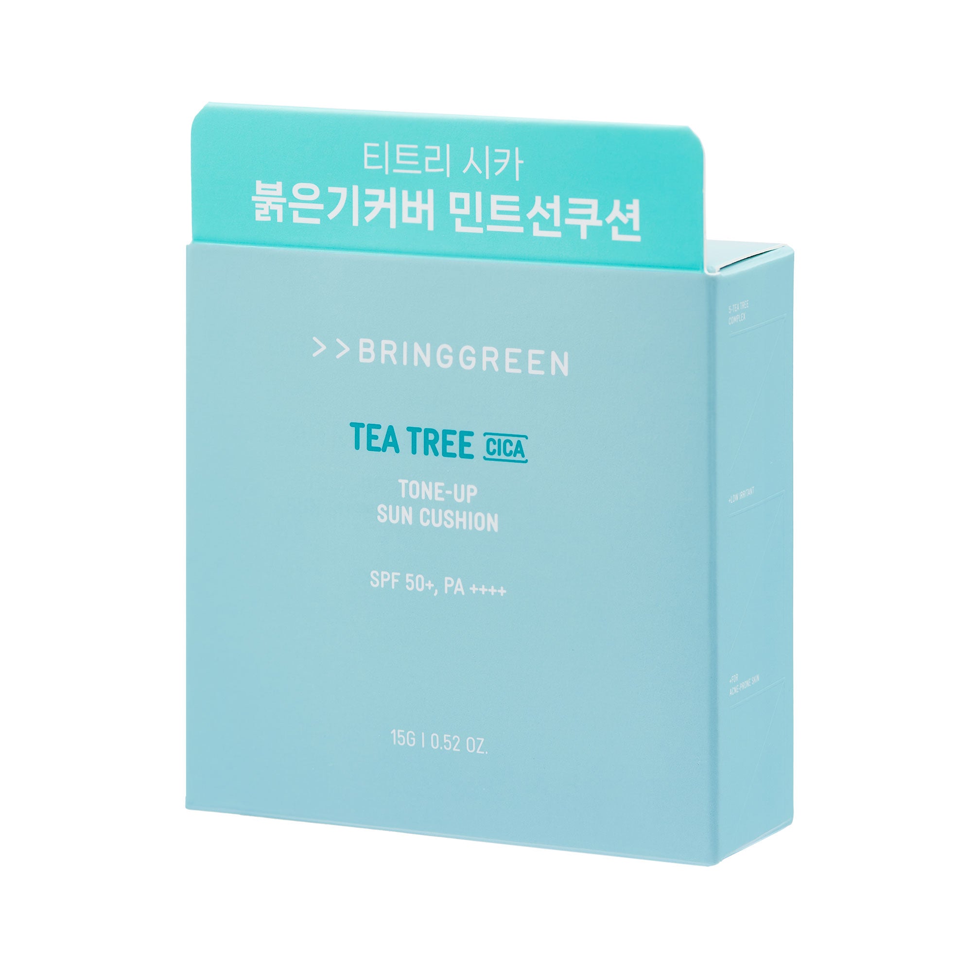 BRINGGREEN Tea Tree Cica Tone-up Sun Cushion SPF50+ PA++++ – Mineralny cushion przeciwsłoneczny z efektem tone-up 15 g #4