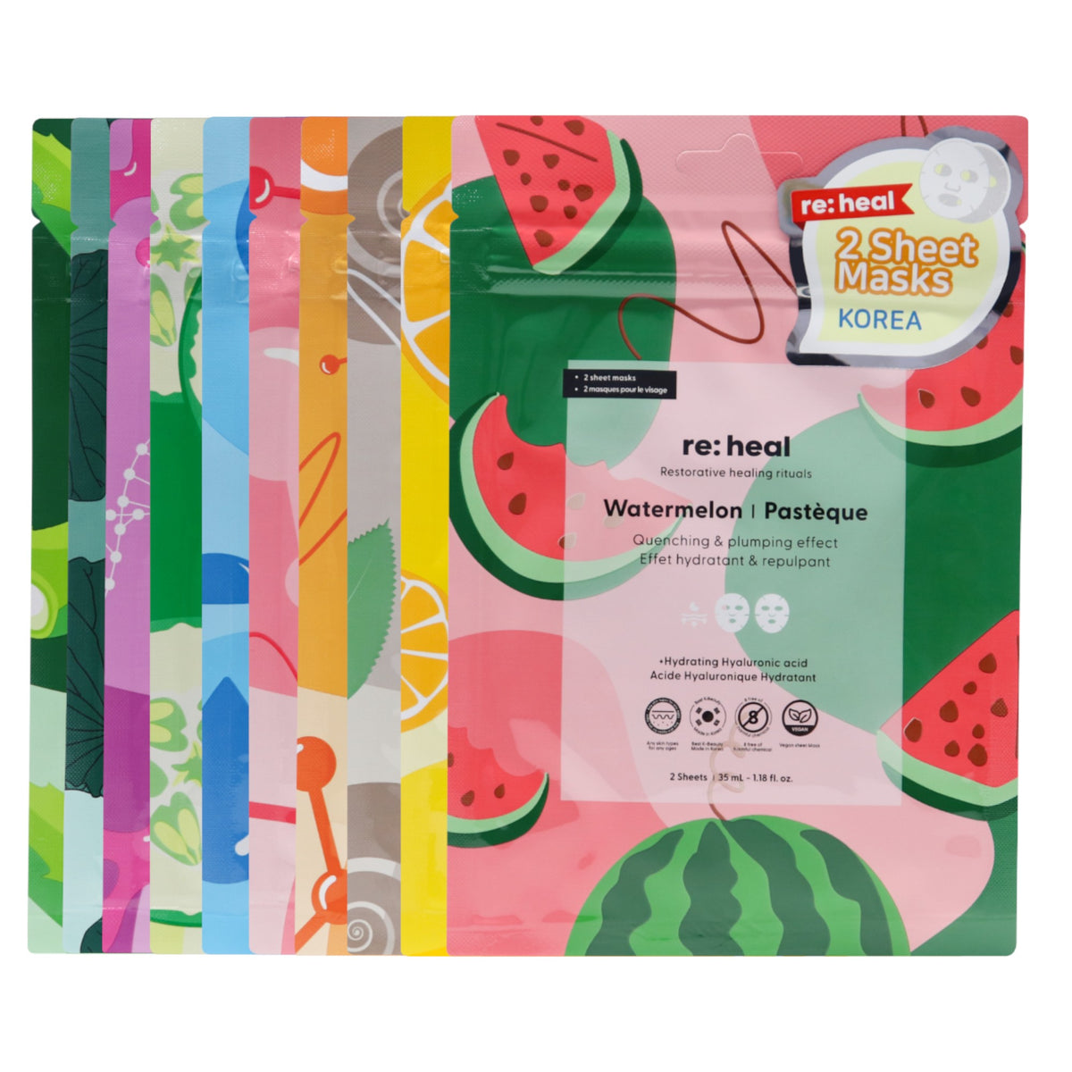 RE:HEAL Gesichtsmasken-Set, 10 x 35 ml