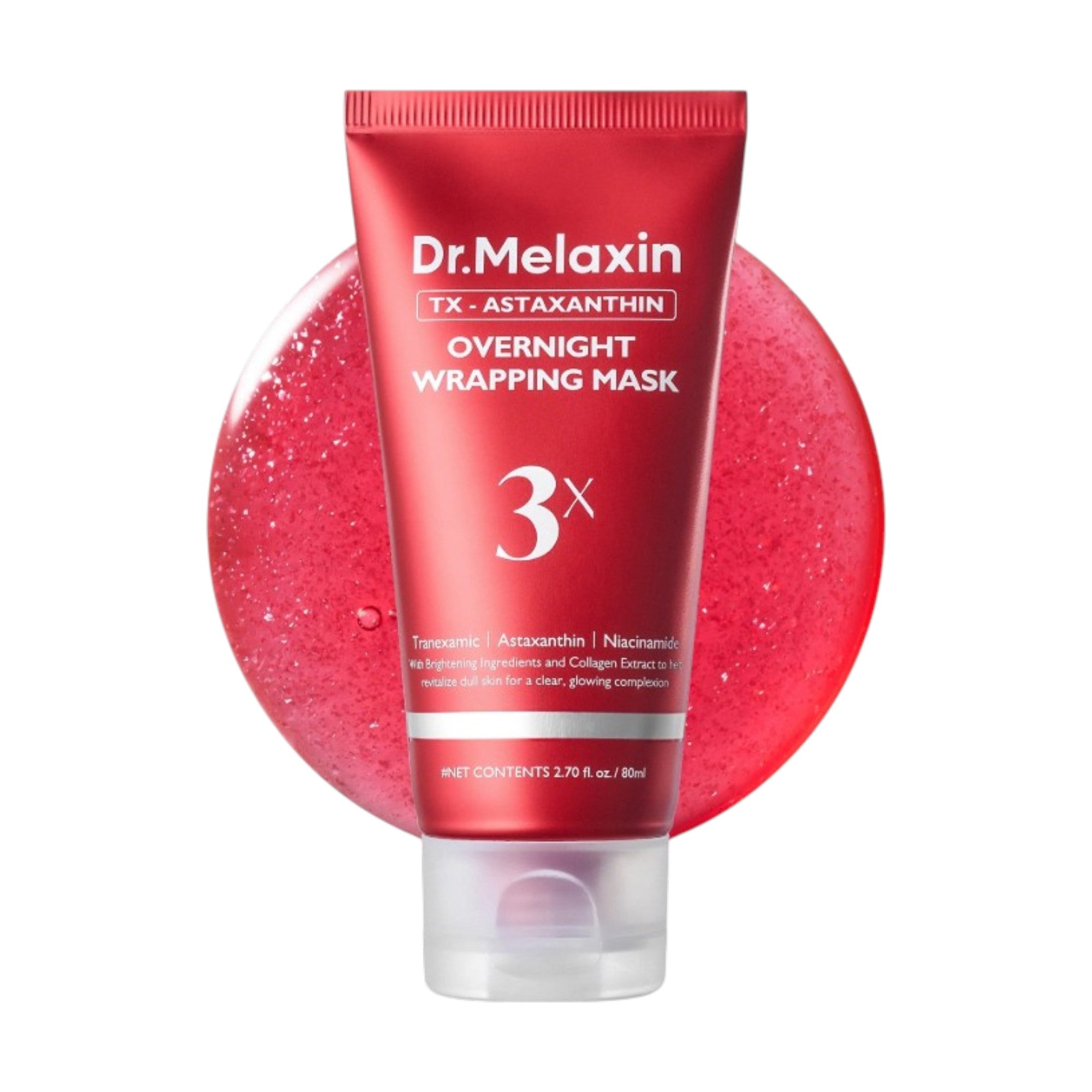 DR.MELAXIN TX-ASTAXANTHIN OVERNIGHT WRAPPING MASK Rozświetlająca maska całonocna 80 ml