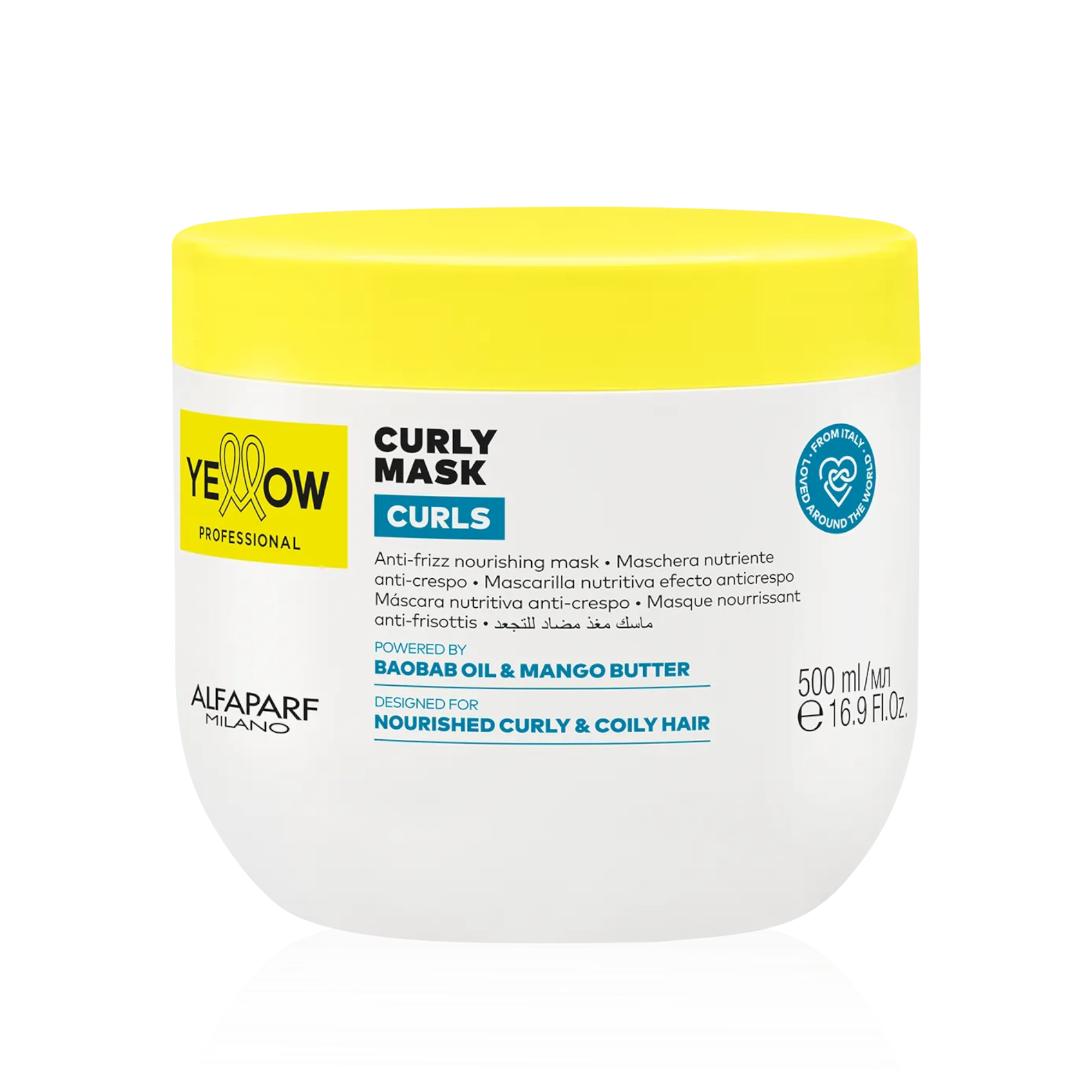 YELLOW PROFESSIONAL CURLY MASK CURLS Feuchtigkeitsmaske für welliges, lockiges und Afro-Haar 500 ml