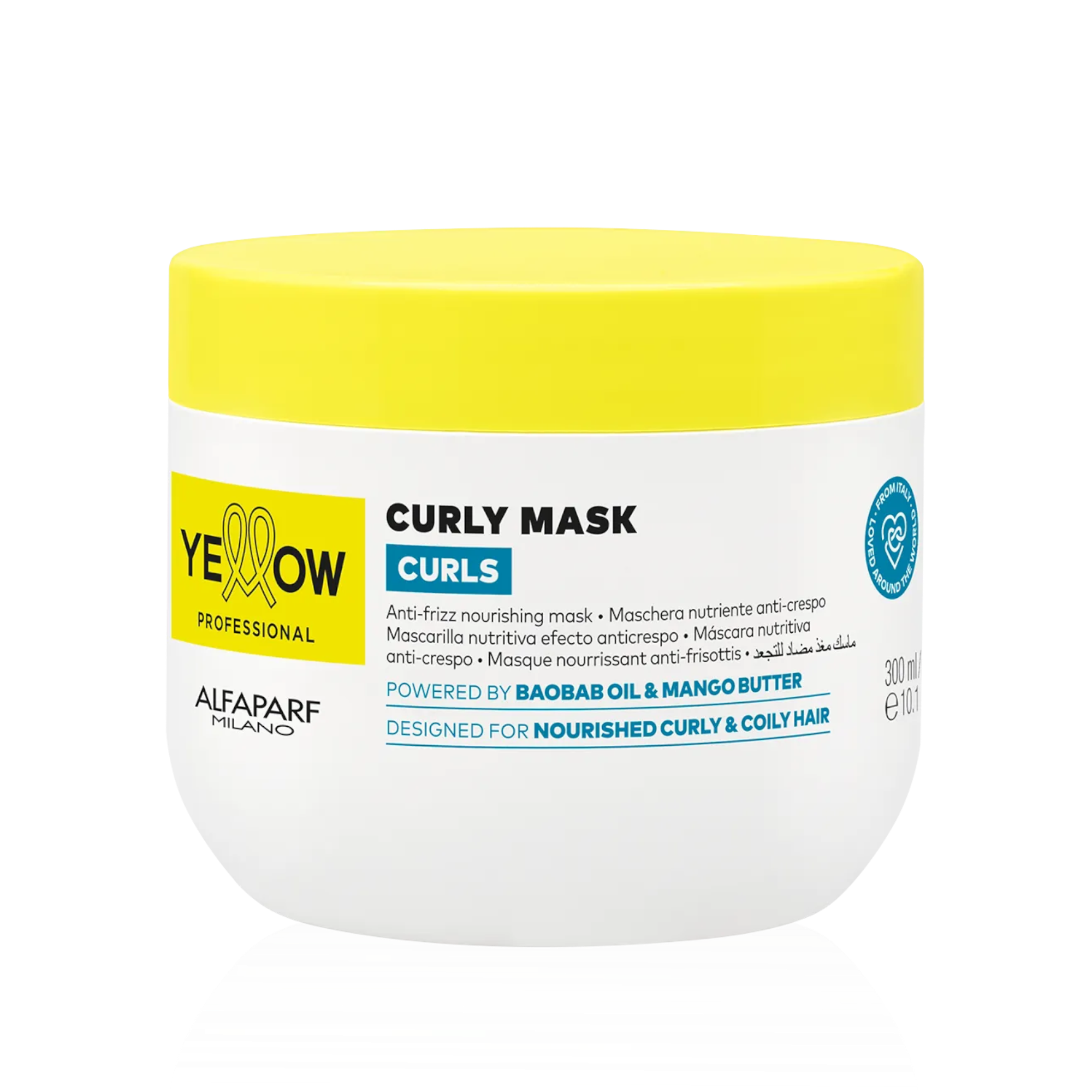YELLOW PROFESSIONAL CURLY MASK CURLS Feuchtigkeitsmaske für welliges, lockiges und Afro-Haar 300 ml