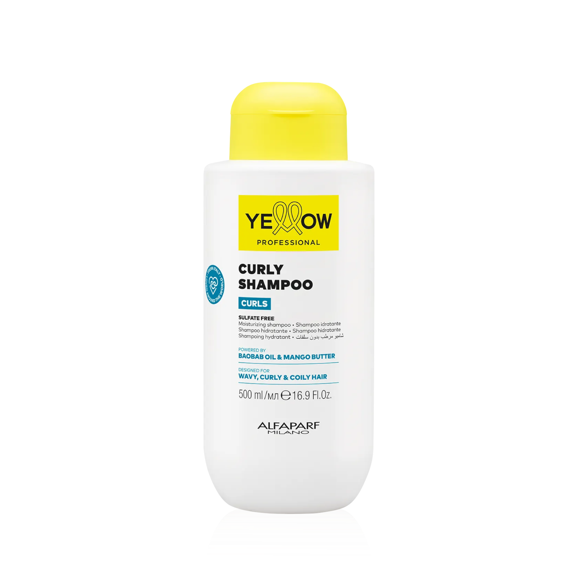 YELLOW PROFESSIONAL CURLY CURLS Nawilżający szampon do włosów falowanych kręconych i afro 500 ml