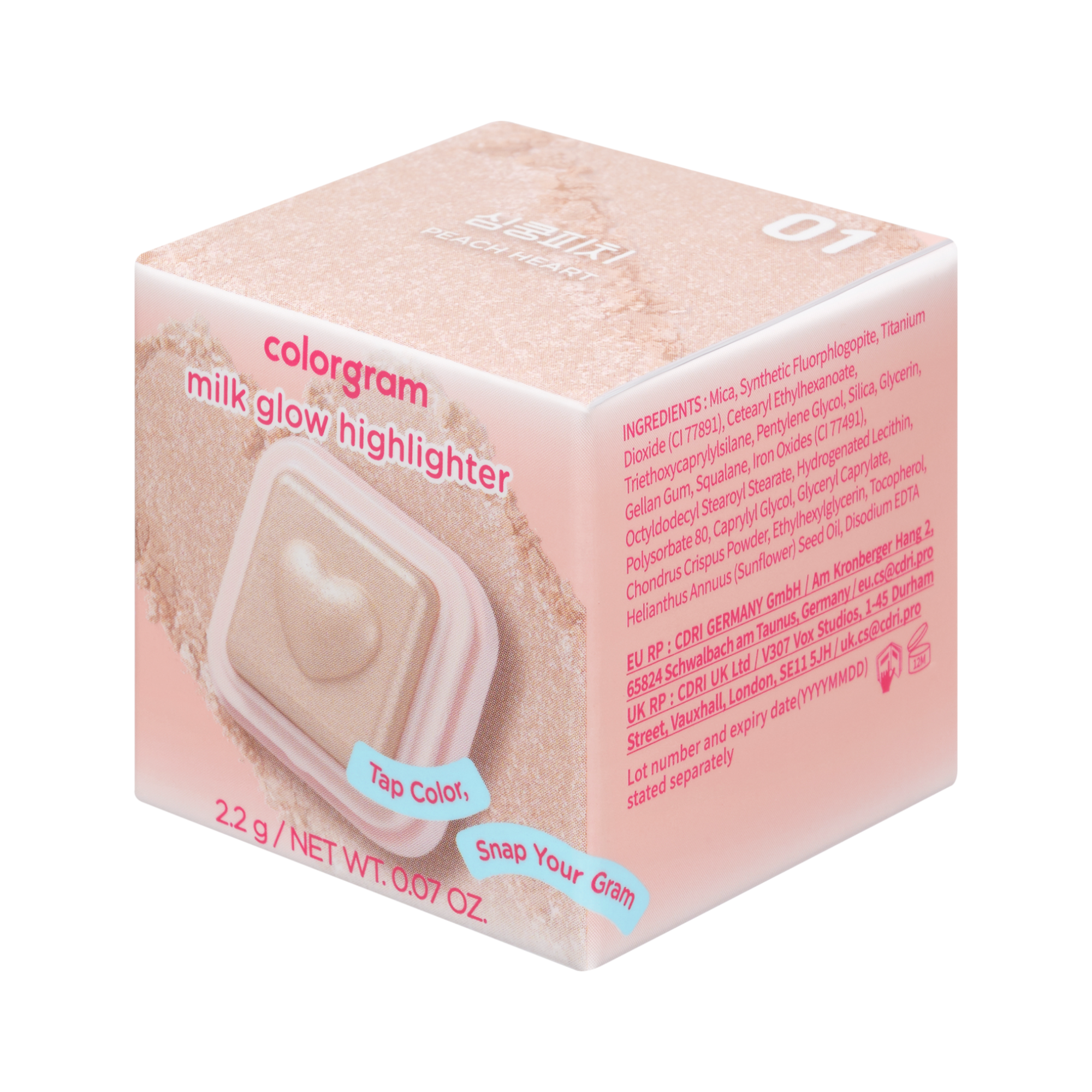 COLORGRAM MILK BLING HEARTLIGHTER Gesichts-Highlighter 2,2 g