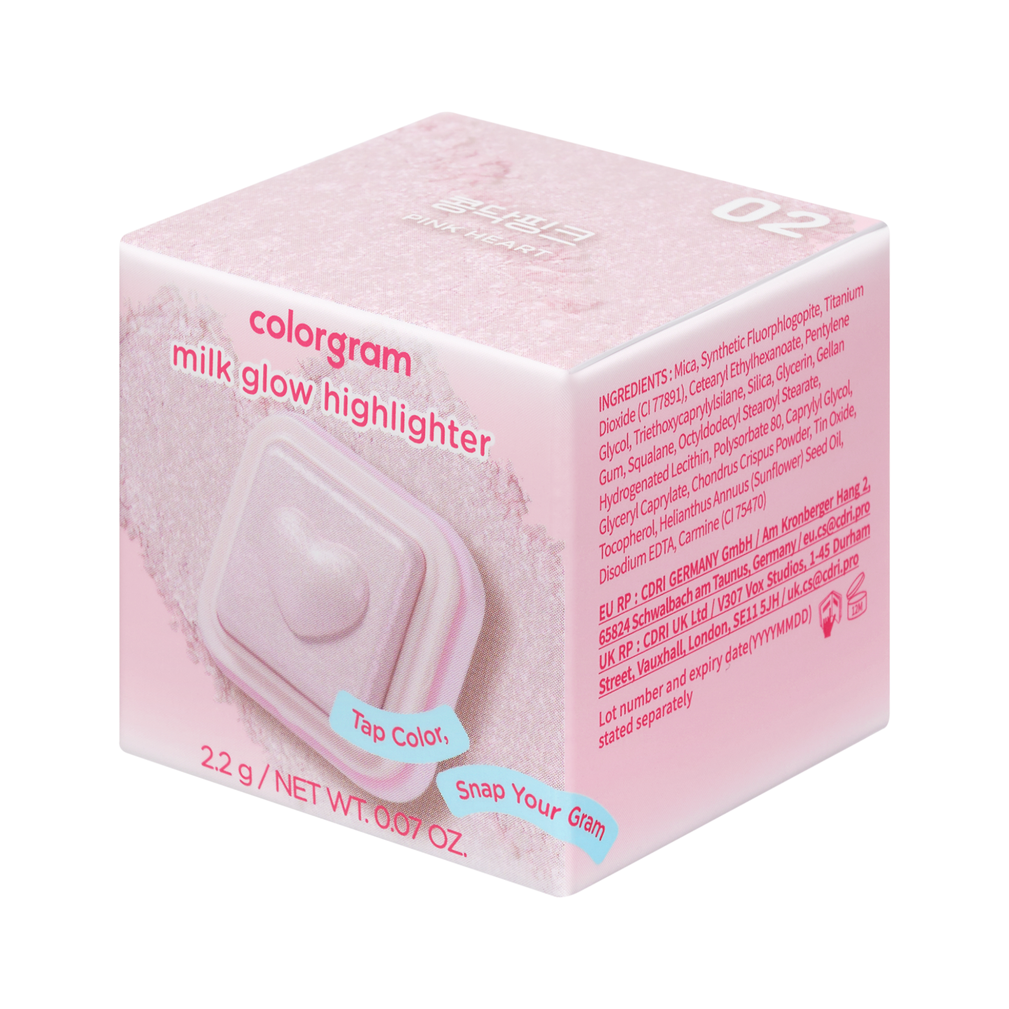 COLORGRAM MILK BLING HEARTLIGHTER Gesichts-Highlighter 2,2 g #3