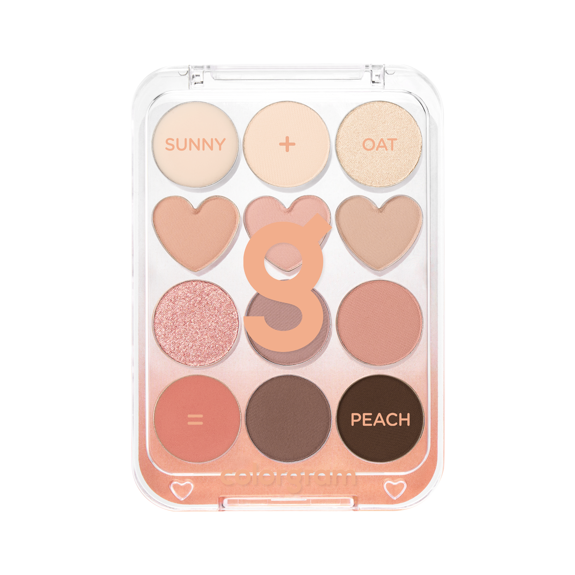 COLORGRAM PIN POINT EYESHADOW PALETTE Lidschatten-Palette, 01 Peach + Coral 9,9 g