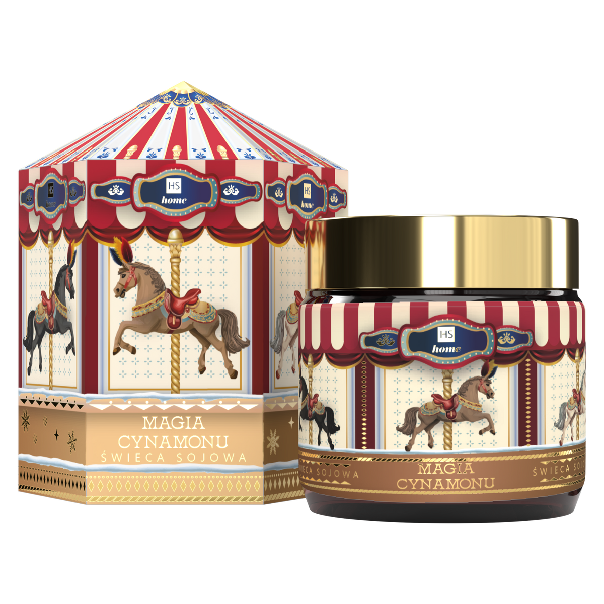 HISKIN CAROUSEL Duftende rotierende Kerze, Cinnamon Magic 100 ml