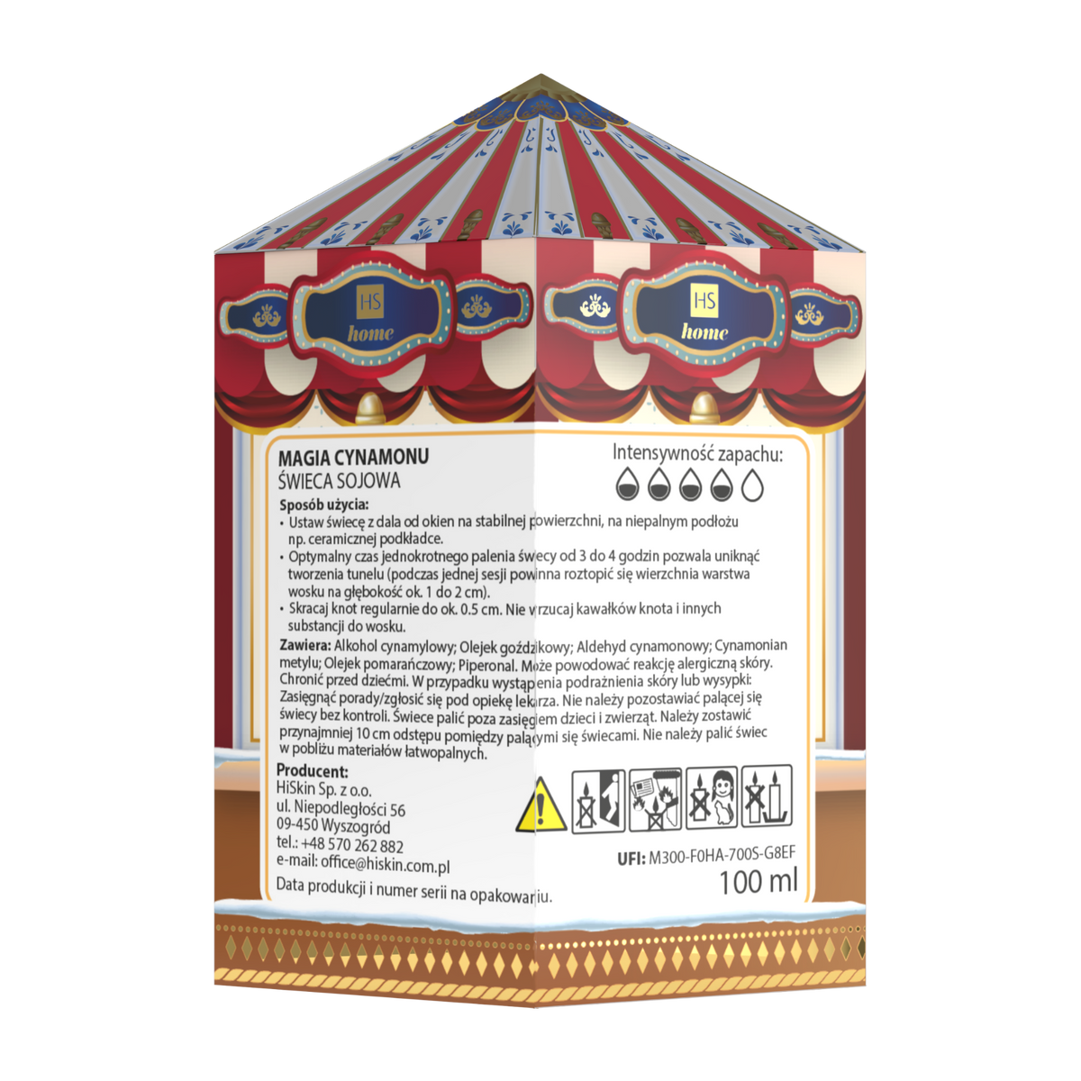 HISKIN CAROUSEL Duftende rotierende Kerze, Cinnamon Magic 100 ml #3