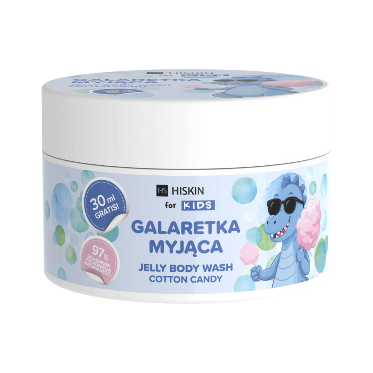 HISKIN FOR KIDS Galaretka myjąca, Cotton Candy 180 ml