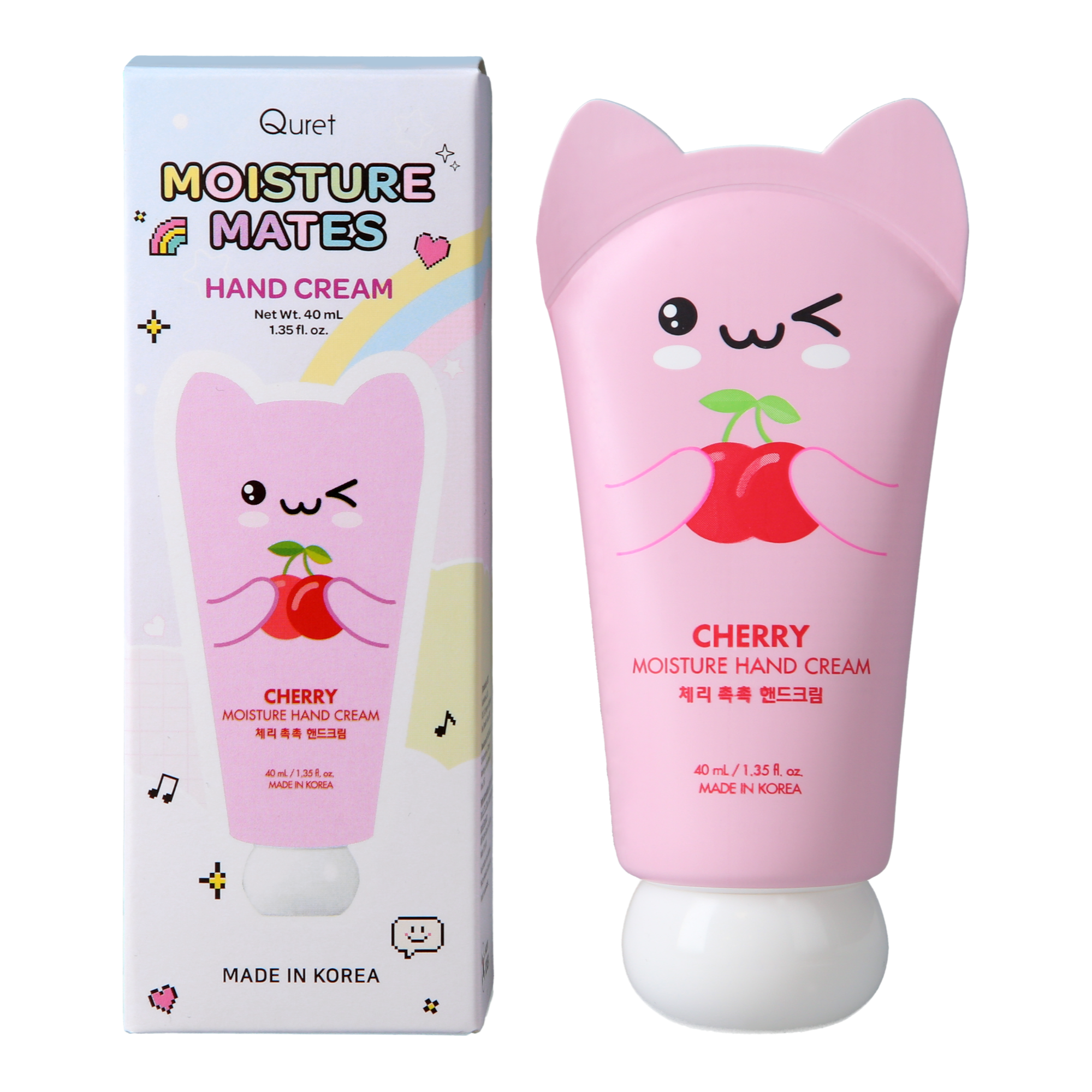 QURET Feuchtigkeitsspendende Handcreme mit Hyaluronsäure, Kirsche 40 ml