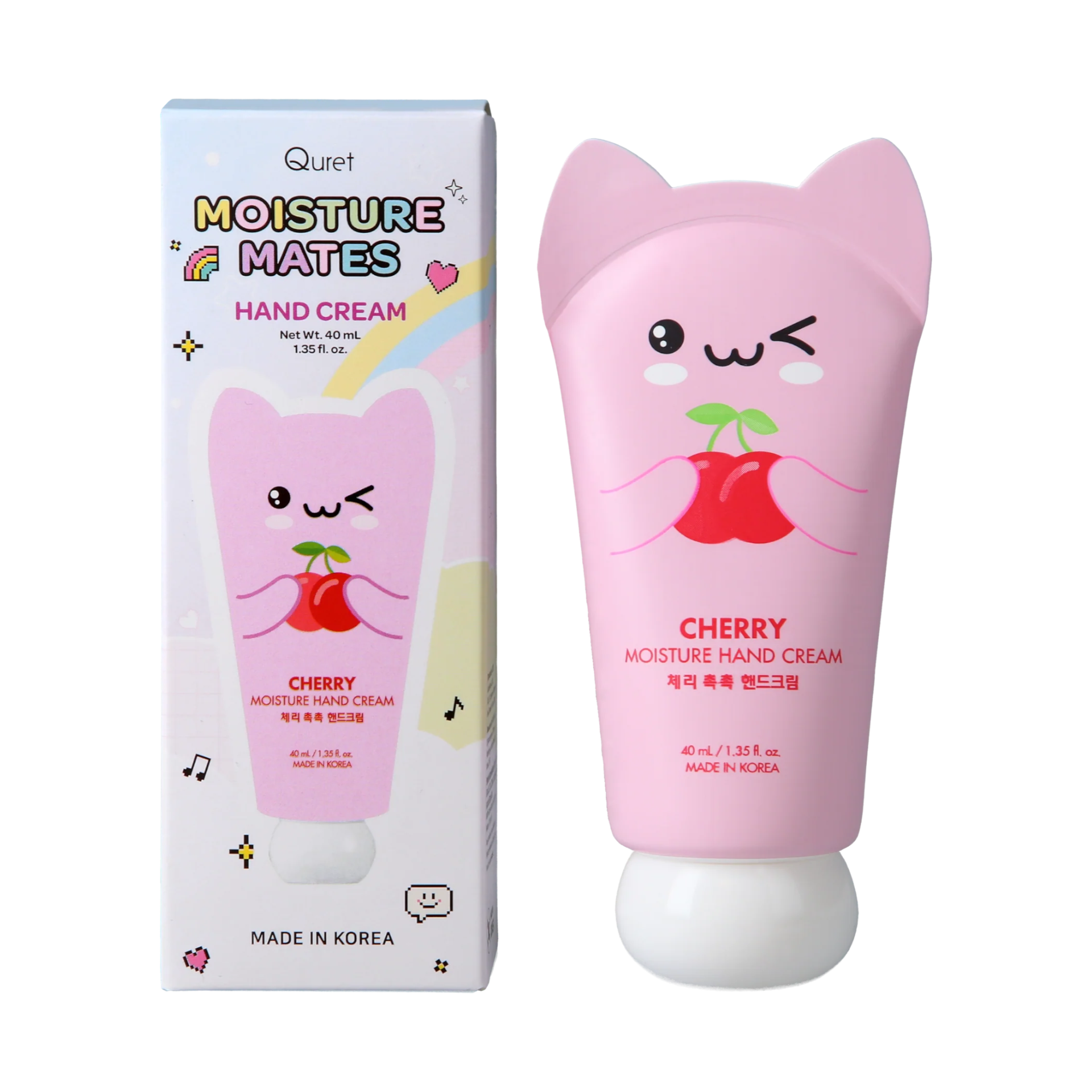 QURET Feuchtigkeitsspendende Handcreme mit Hyaluronsäure, Kirsche 40 ml