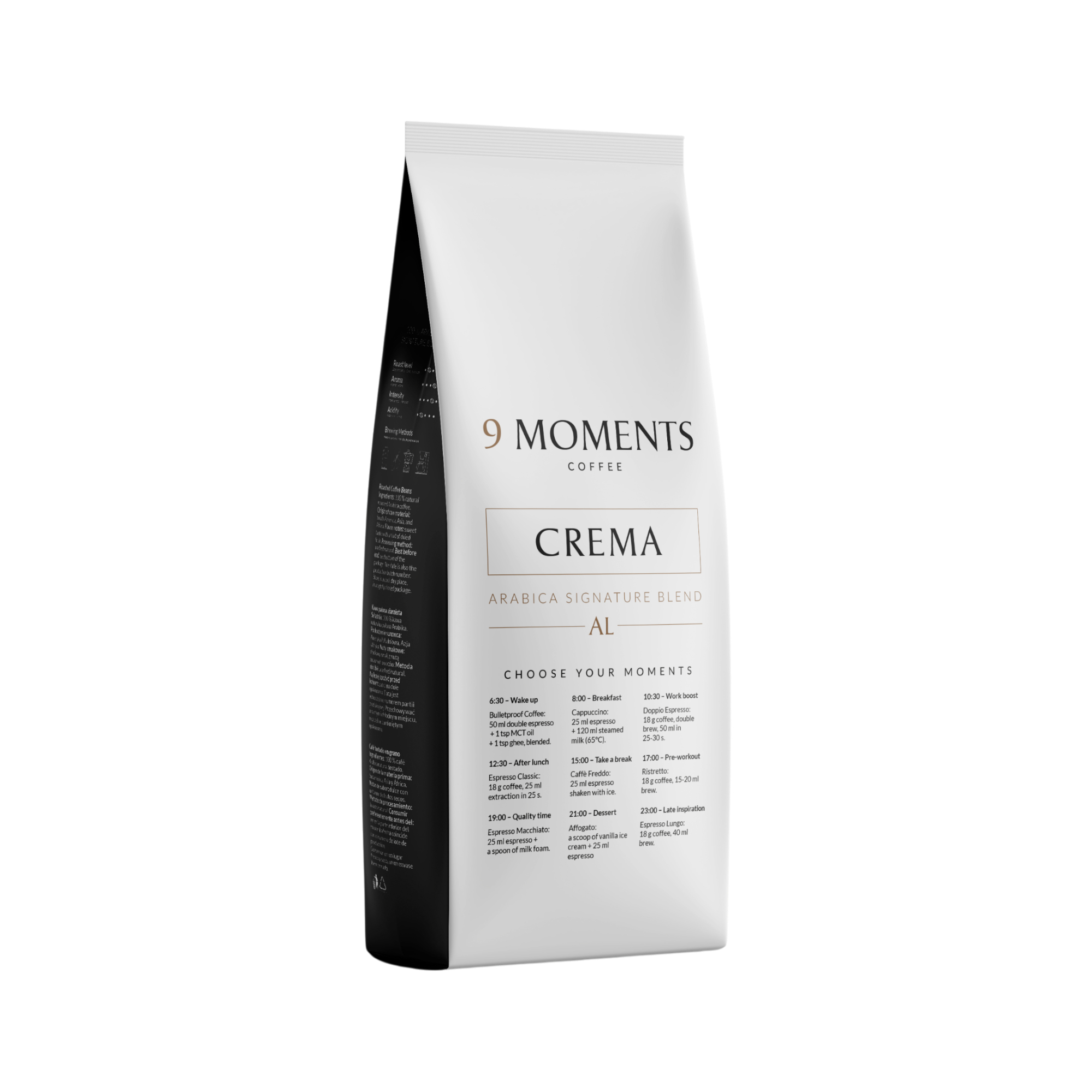 9 MOMENTS CREMA Kremowa kawa w ziarnach 500 g