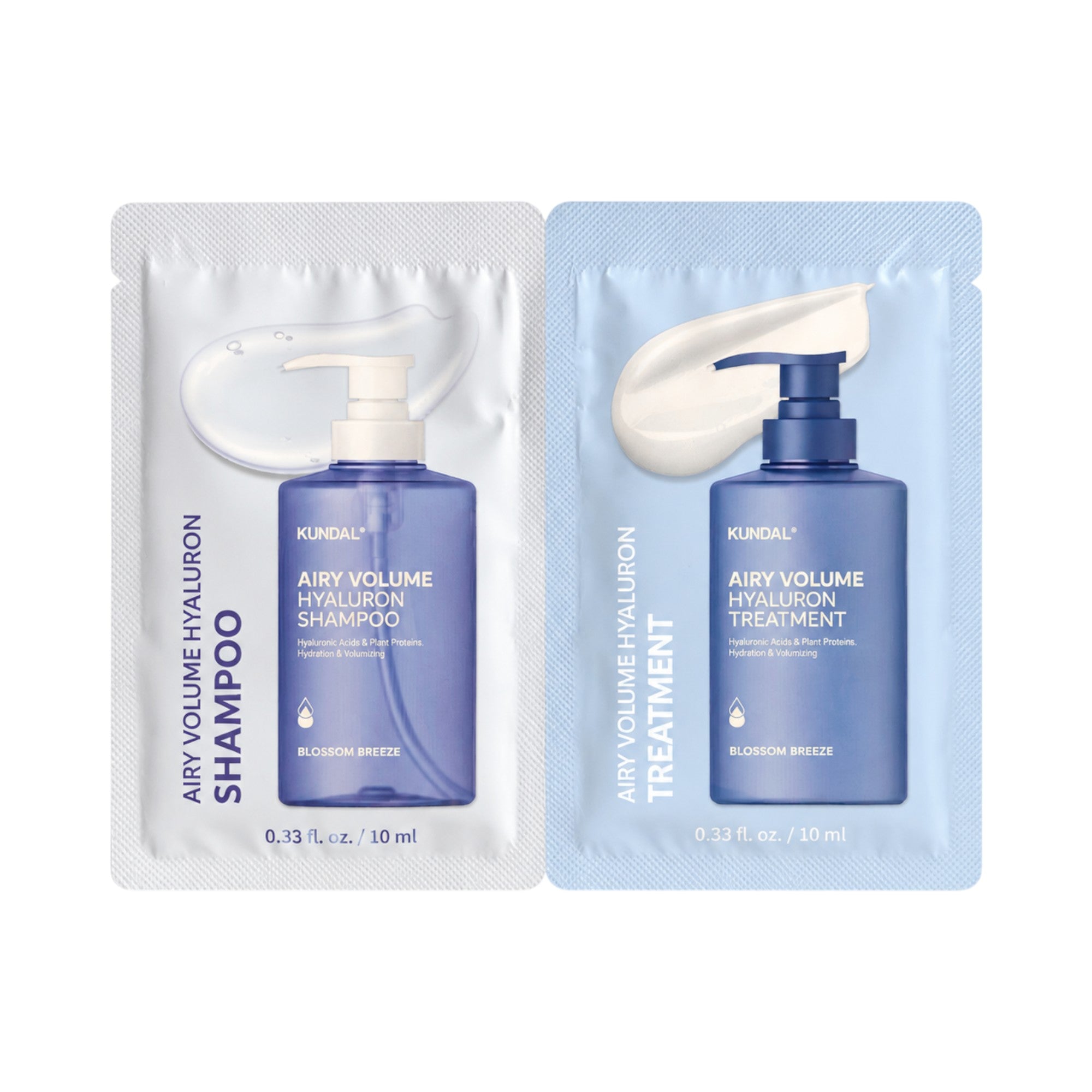 KUNDAL AIRY VOLUME Zestaw saszetek do pielęgnacji włosów zwiększający objętość Blossom Breeze 2 x 10 ml