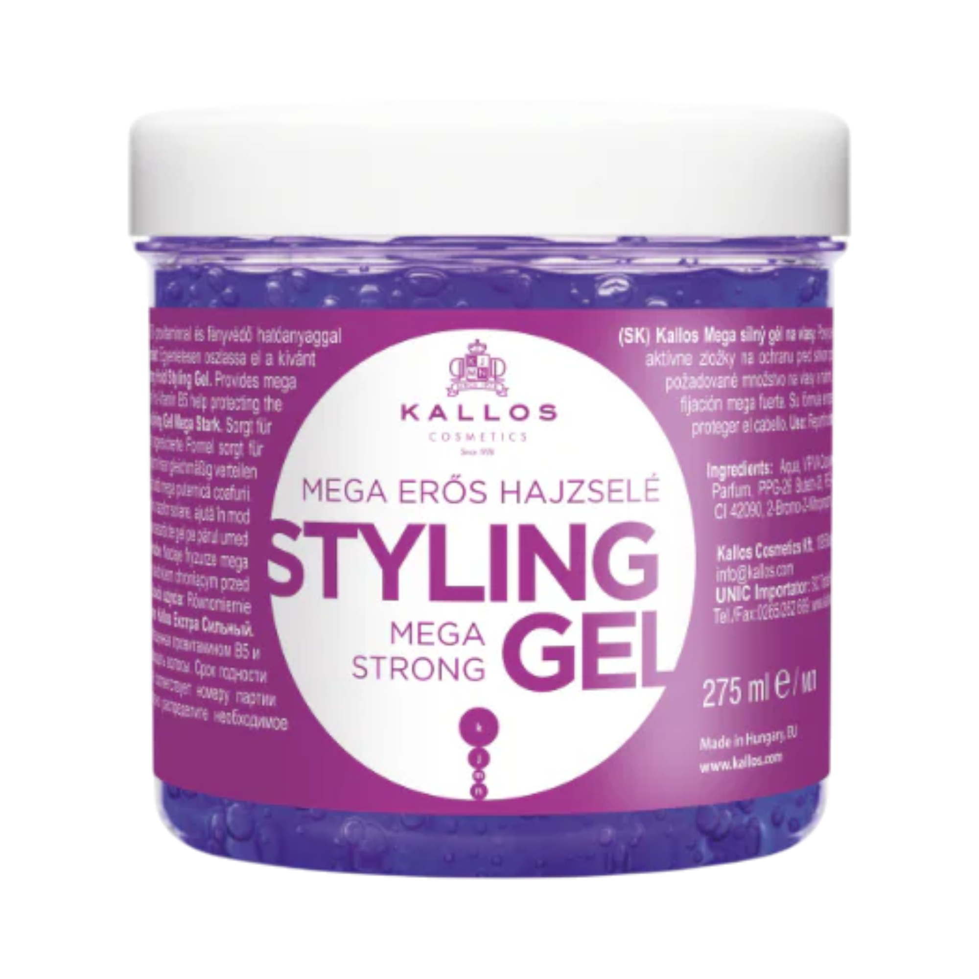 KALLOS EROS MEGA STRONG HOLD Mega starkes Haarstyling-Gel 275 ml