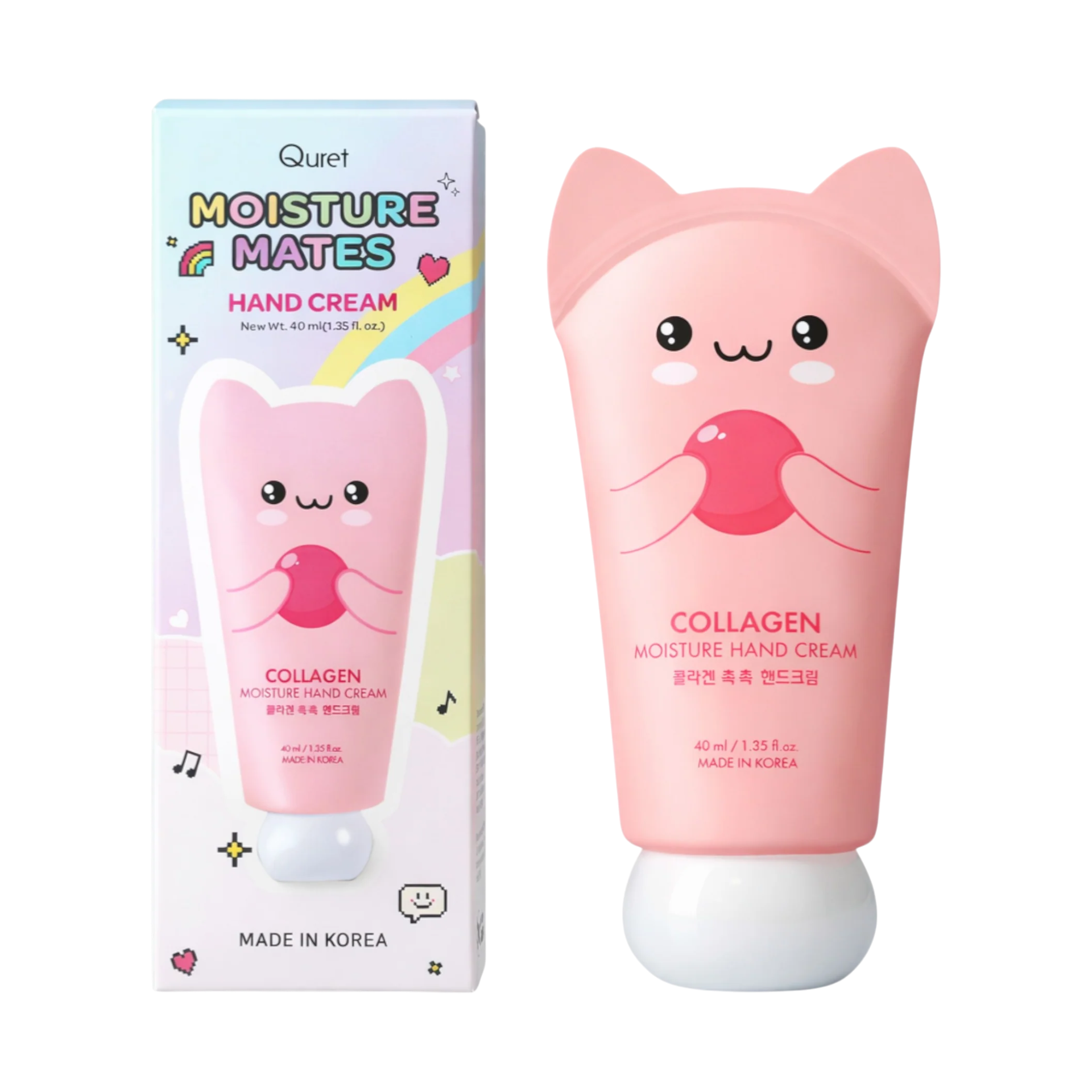 QURET Feuchtigkeitsspendende Handcreme mit Hyaluronsäure und Kollagen, Erdbeere 40 ml