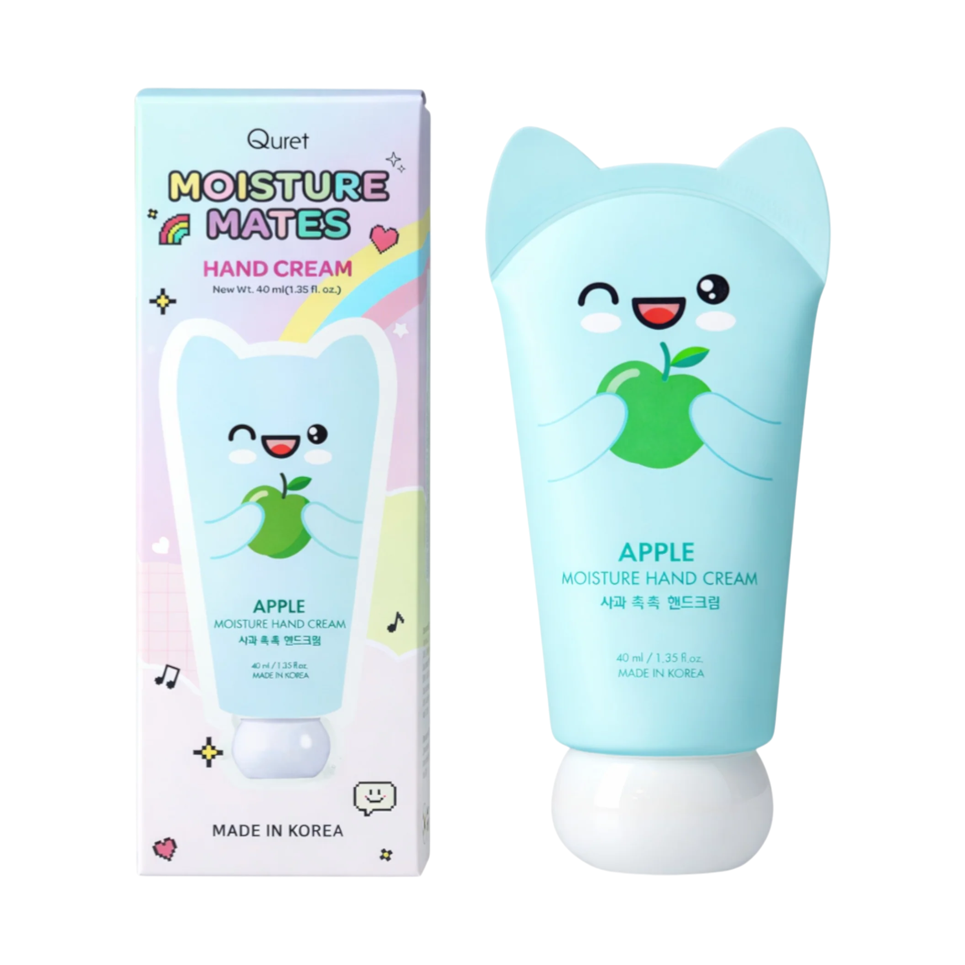QURET Feuchtigkeitsspendende Handcreme mit Hyaluronsäure, Apfel 40 ml