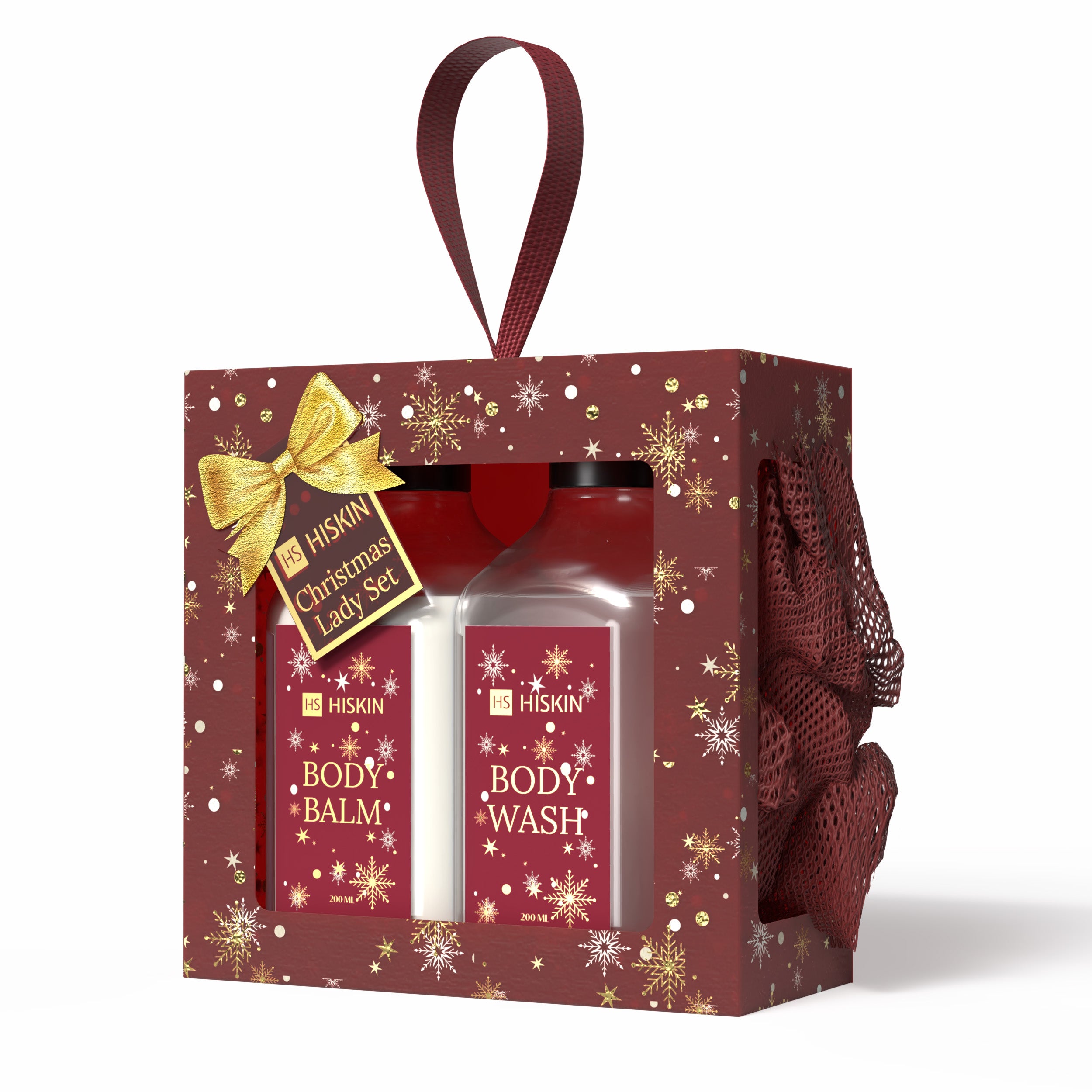 HISKIN CHRISTMAS LADY SET BURGUNDY Weihnachtskosmetik-Geschenkset