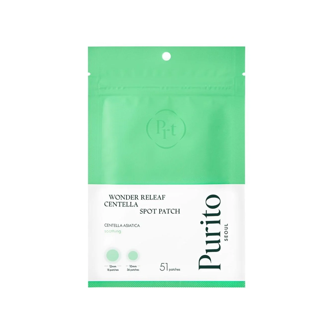 PURITO SEOUL WONDER RELEAF CENTELLA SPOT PATCH Patchs pour imperfections 51 pièces.