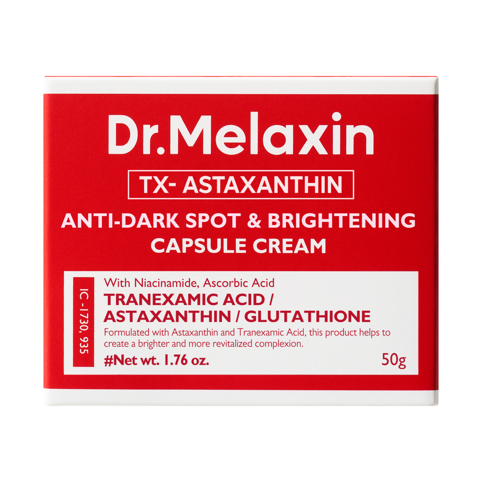 DR.MELAXIN TX-ASTAXANTHIN Anti-Dark Spot & Brightening Capsule Cream - Rozjaśniający krem z astaksantyną 50 g