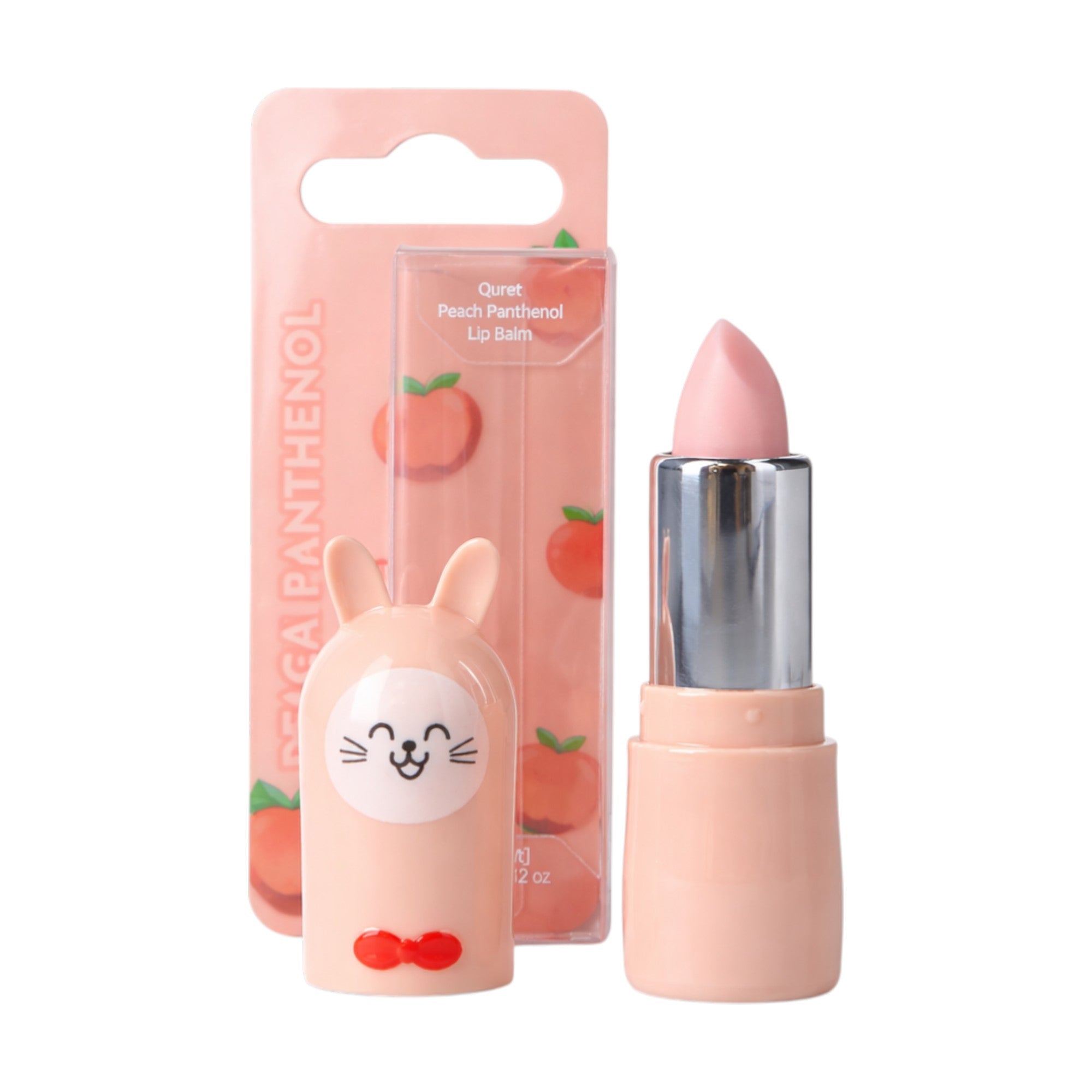 QURET Feuchtigkeitsspendender Lippenbalsam mit Panthenol, Pfirsich 3,5 g #2