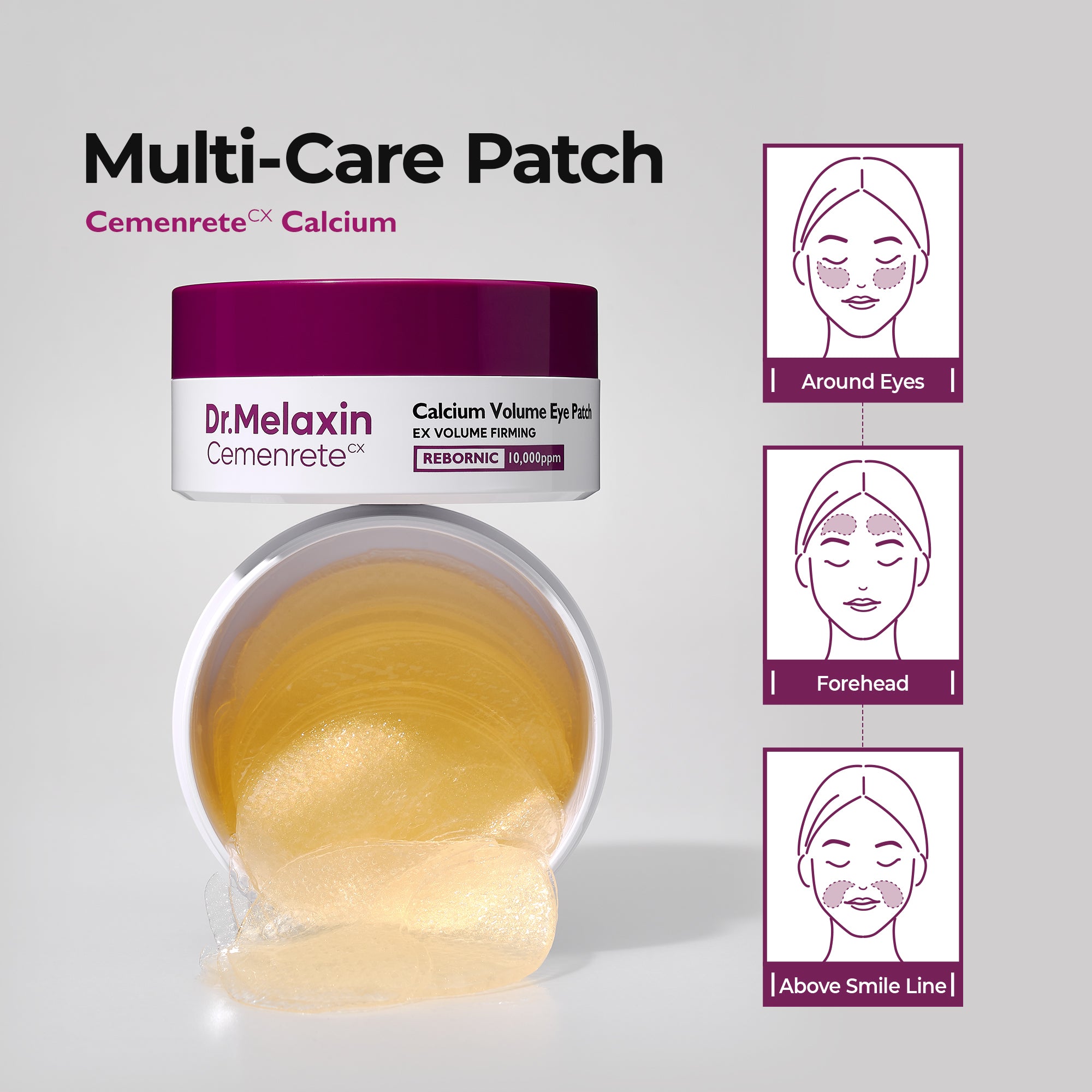 DR.MELAXIN CEMENRETE CALCIUM VOLUME PATCH Zpevňující hydrogelové náplasti na oči 60 ks. #9