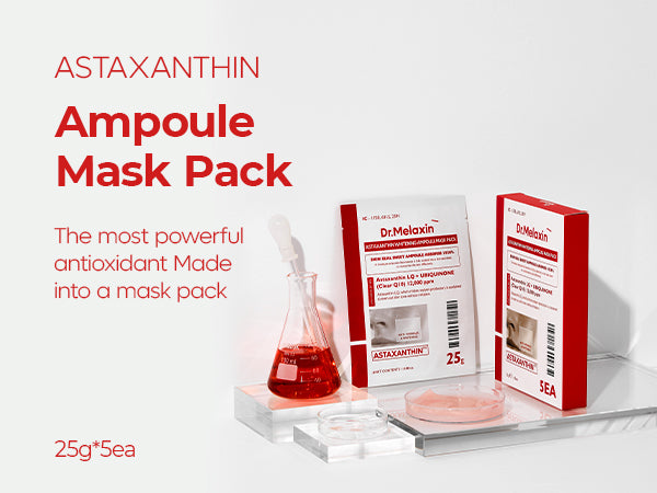 DR.MELAXIN ASTAXANTHIN BRIGHTENING AMPOULE MASK Rozjaśniające maseczki w płachcie z astaksantyną 5x25 ml #6