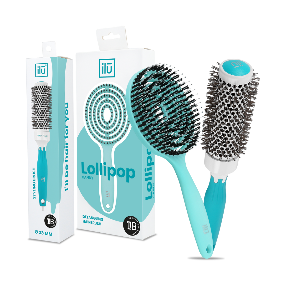 ilū OCEAN SET Ein Bürstenset zum Kämmen und Stylen der Haare